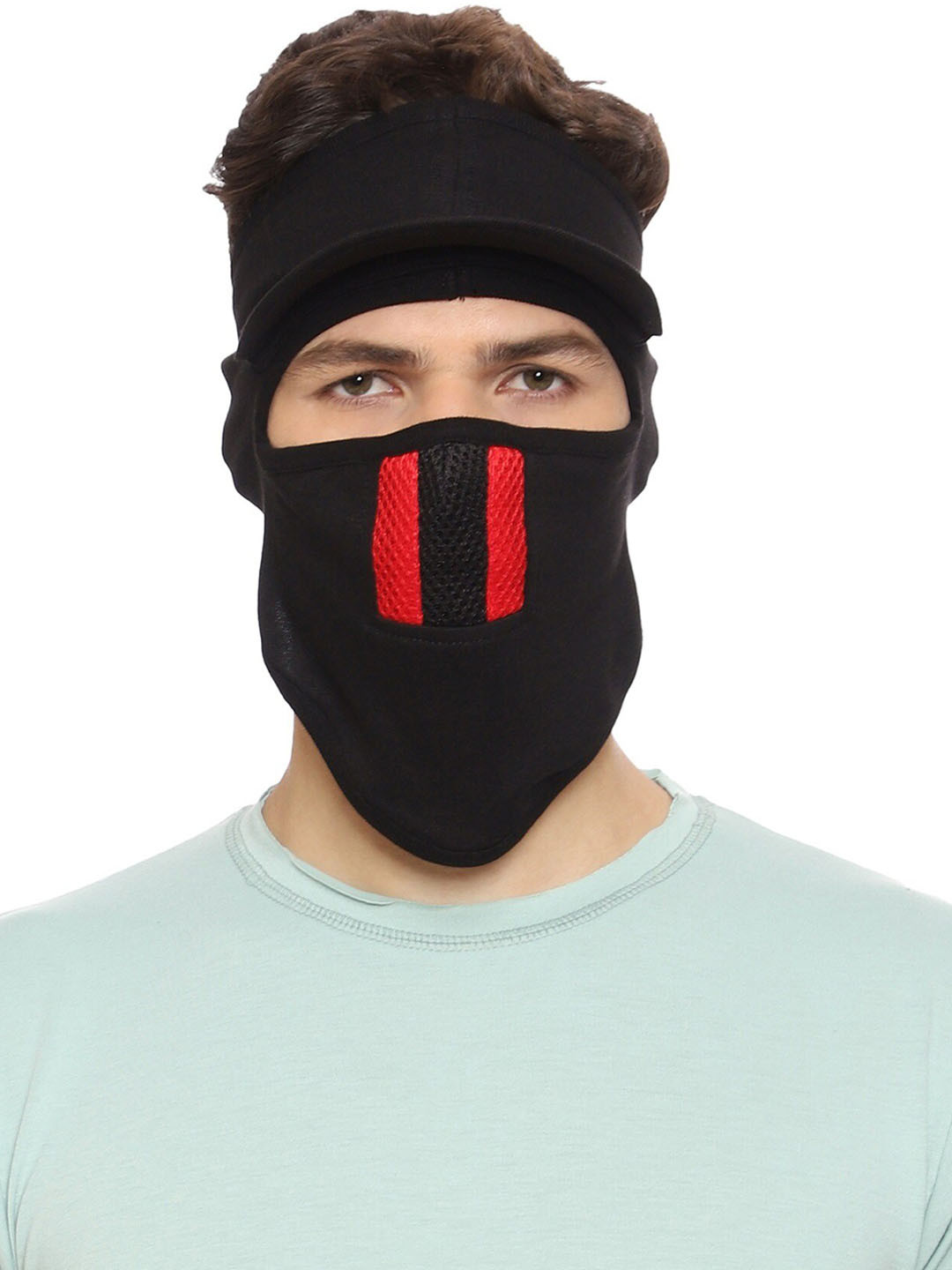 Gajraj Unisex Cotton Full Face Mask With Air Filter Mesh & Visor