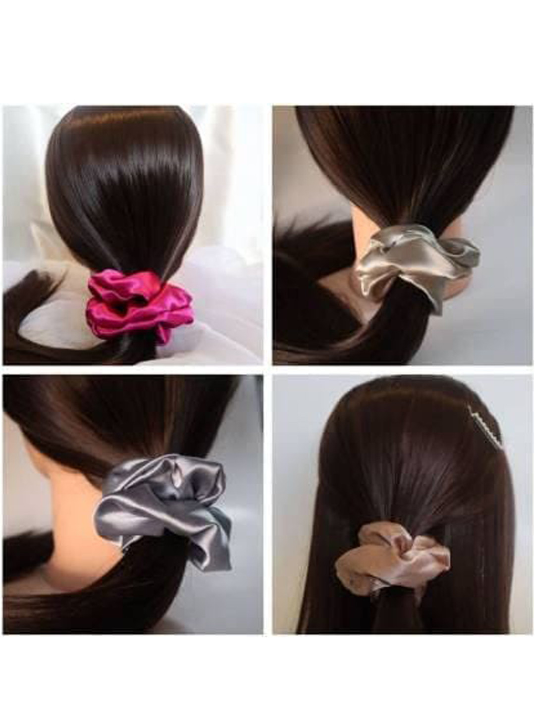 CHANDERKASH Women Pack of 12 Satin Quality Ponytail Holders