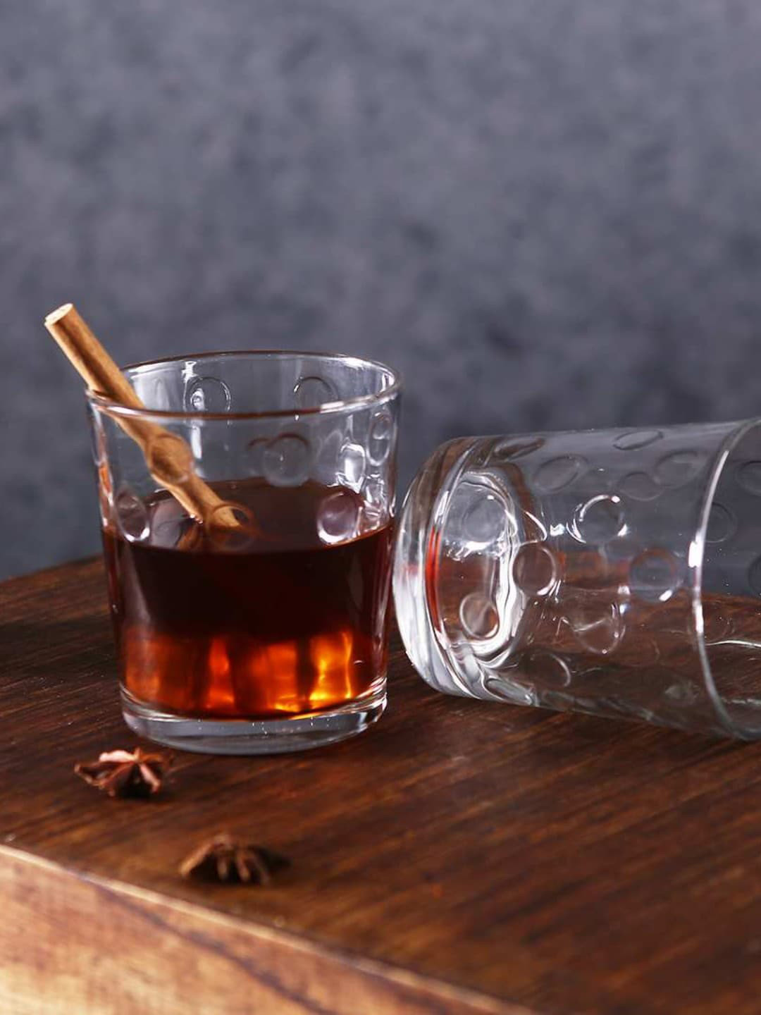 smart serve Pop Transparent 2 Pieces Whiskey Glasses 285ML Each