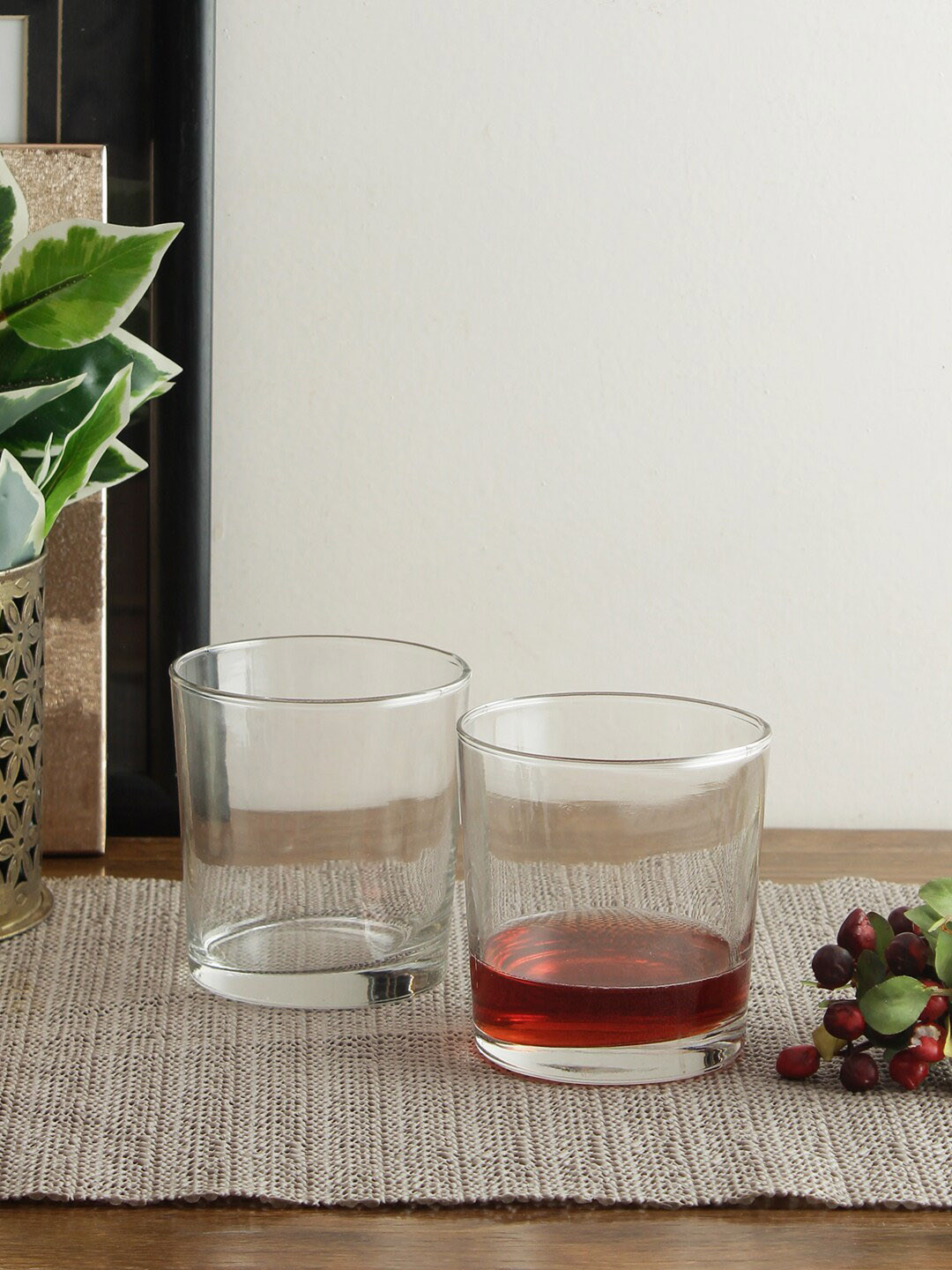 smart serve Grande Transparent 2 Pieces Whiskey Glasses-350ml Each