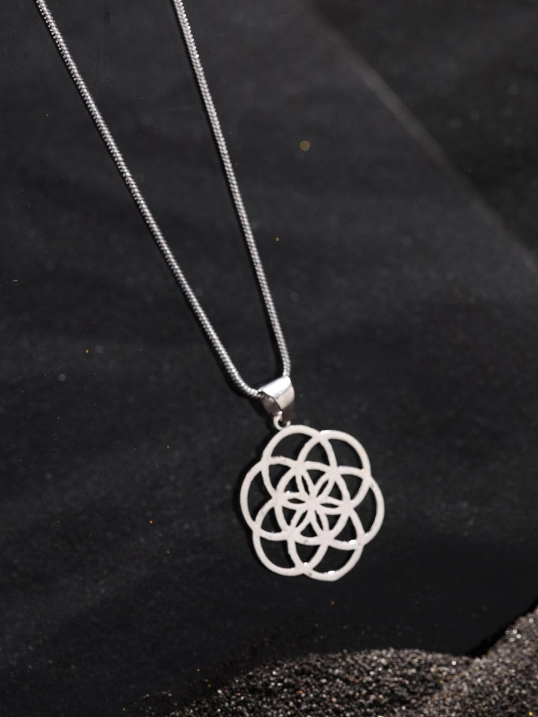 VIRAASI Men Silver-Toned Stainless Steel Bohemian Necklace