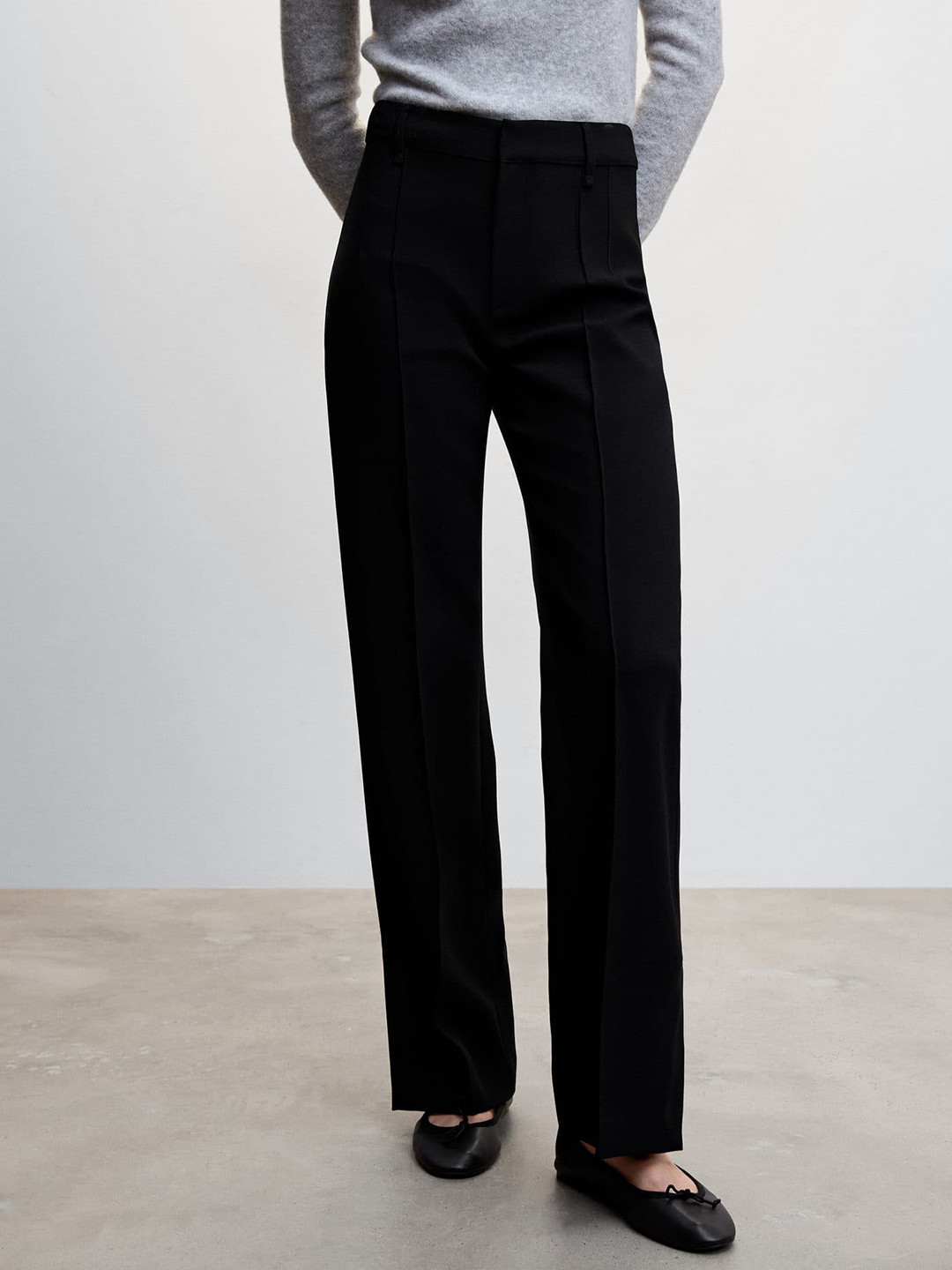 MANGO Women Straight Fit Sustainable Trousers