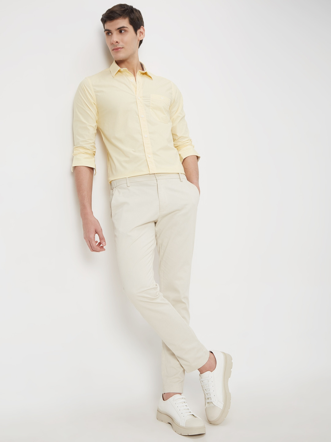 Mufti Plus Size Trim Slim Fit Pure Cotton Casual Shirt