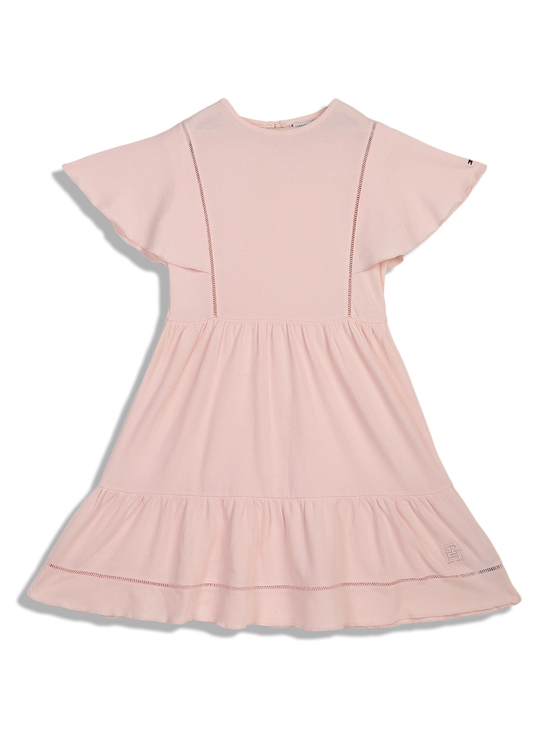 Tommy Hilfiger Girls Cotton Flared Sleeve Fit And Flare Dress