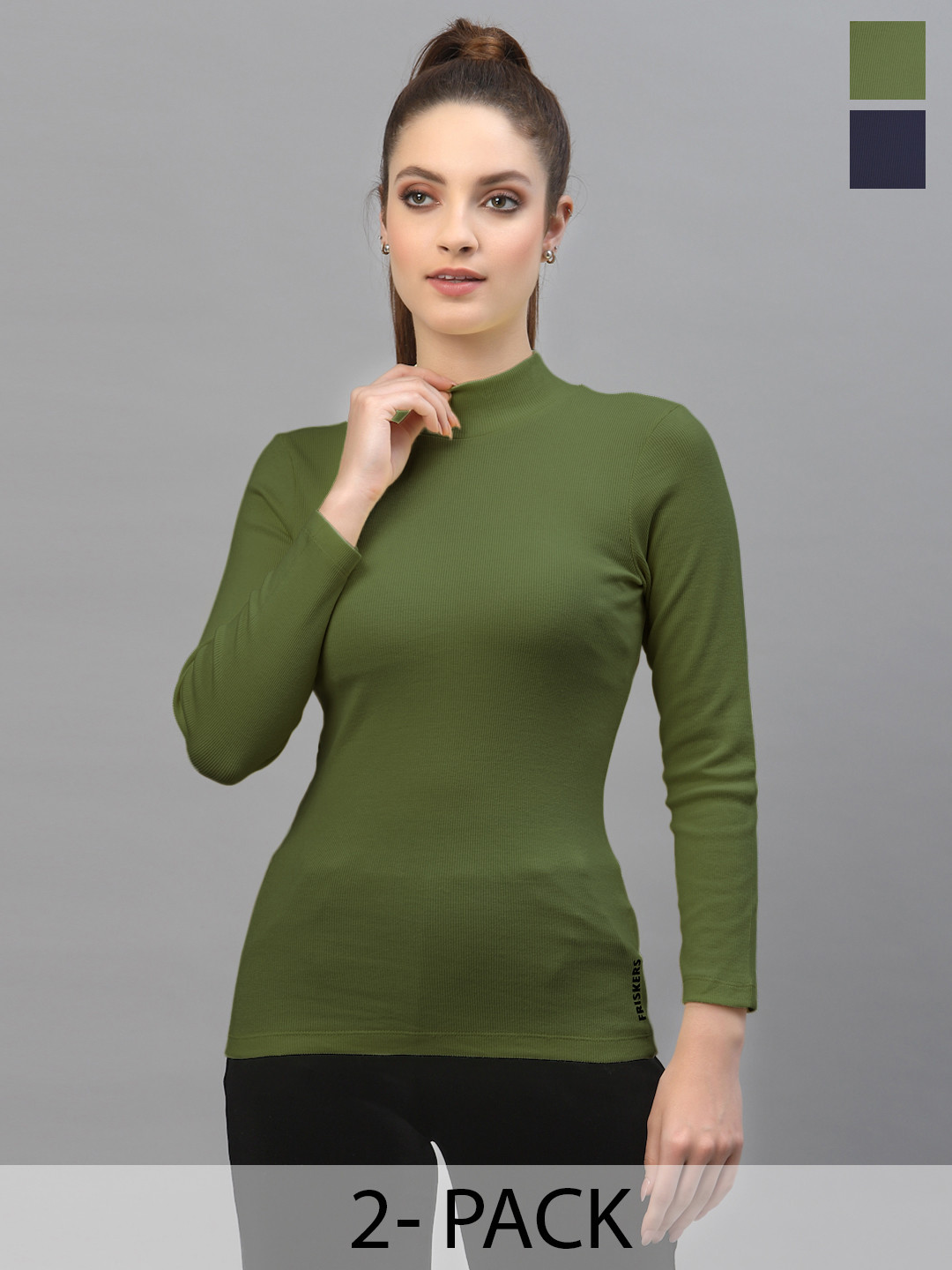 Friskers Pack of 2 High Neck Tops