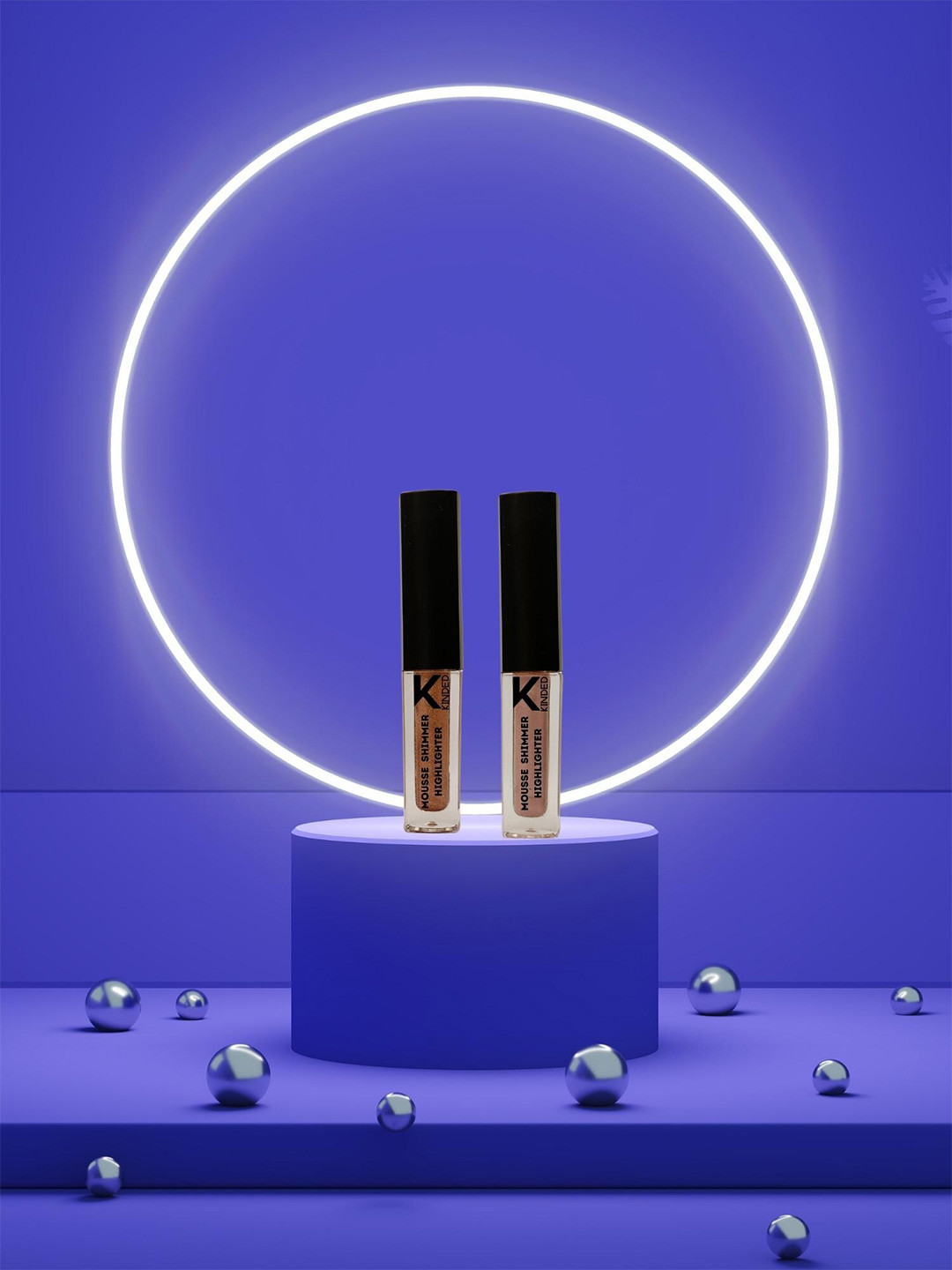 KINDED Set of 2 Mousse Shimmer Liquid Highlighter Illuminator 3 ml- Cool Copper 03 - Rose Gold 05