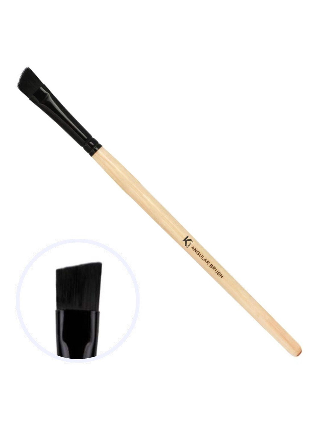 KINDED Natural Wooden Handle Angular Blending Makeup Brush