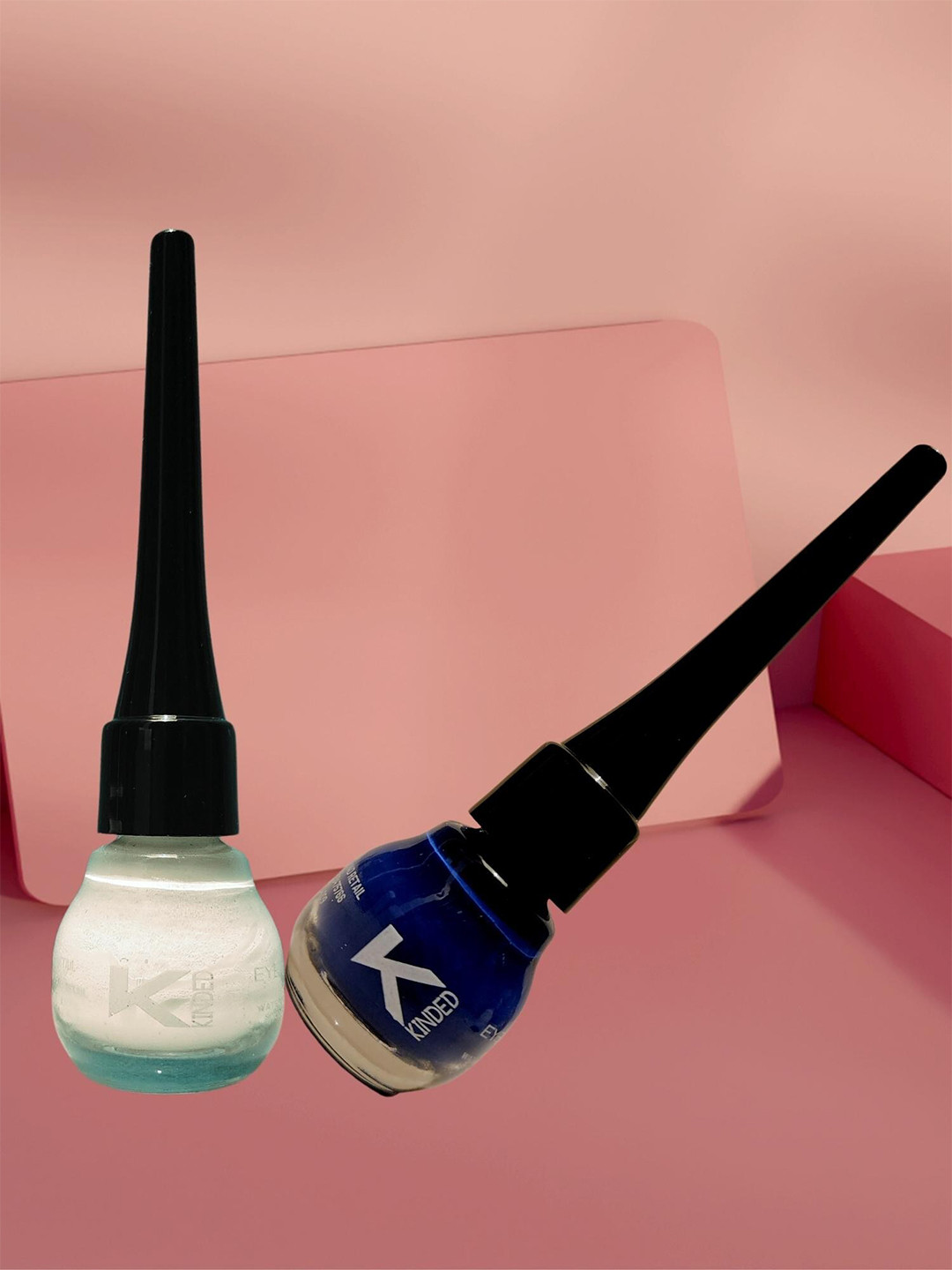 KINDED Set of 2 Smudge Proof Liquid Eye Liner 5ml Each - Royal Blue 04 & White Pearl 06