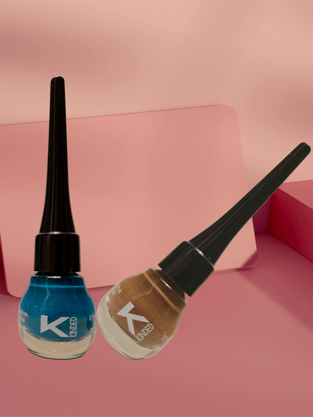 KINDED Set of 2 Matte Long Lasting Liquid Eye Liner 5ml each - Camel Brown & Teal Green
