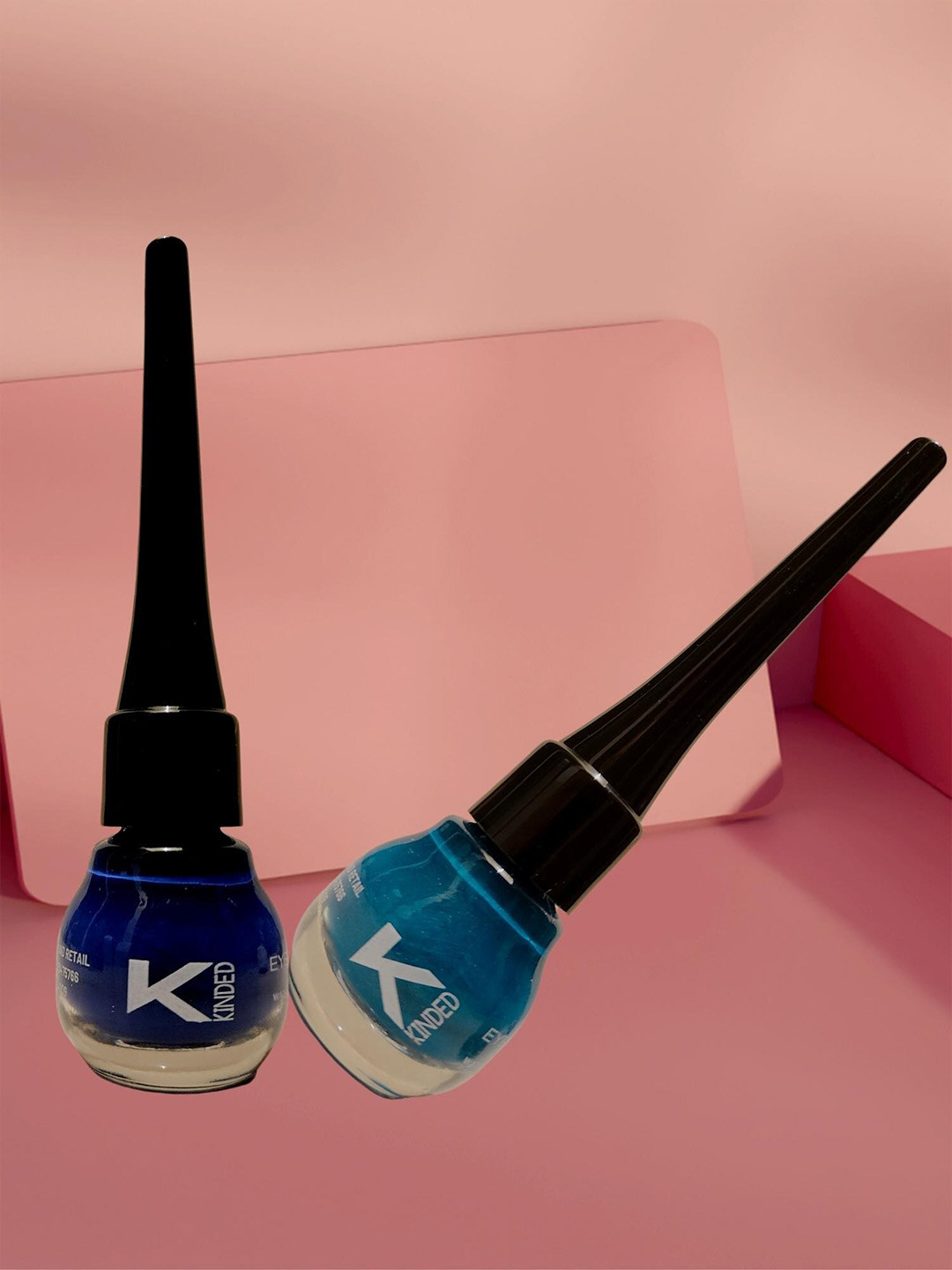 KINDED Set of 2 Smudge-Proof & Water Resistant Matte Liquid Eye Liners 5 ml Each- Teal Green - Royal Blue