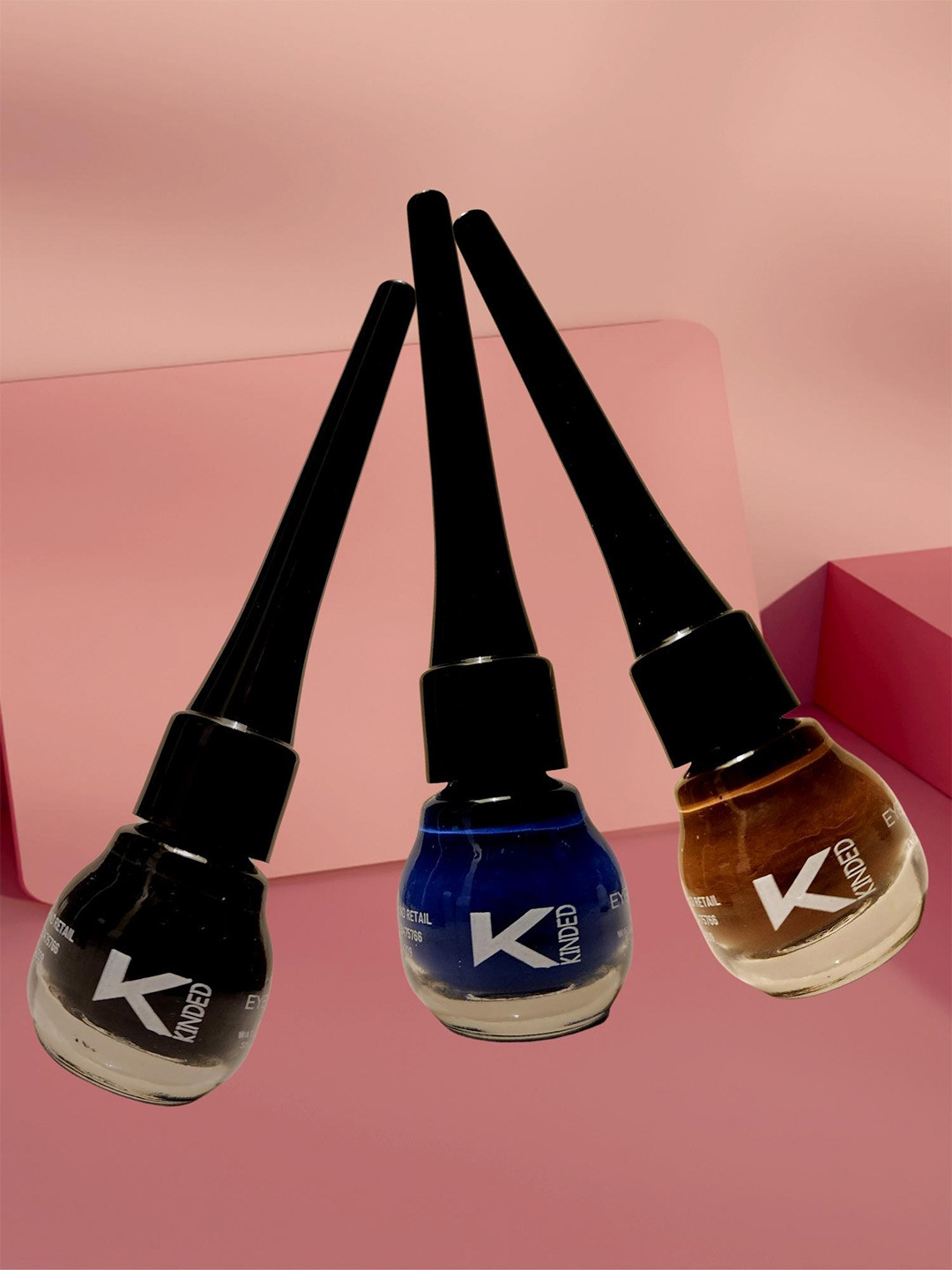 KINDED Set Of 3 Smudge Proof Long-Lasting Matte Finish Liquid Eyeliner - 5ml each