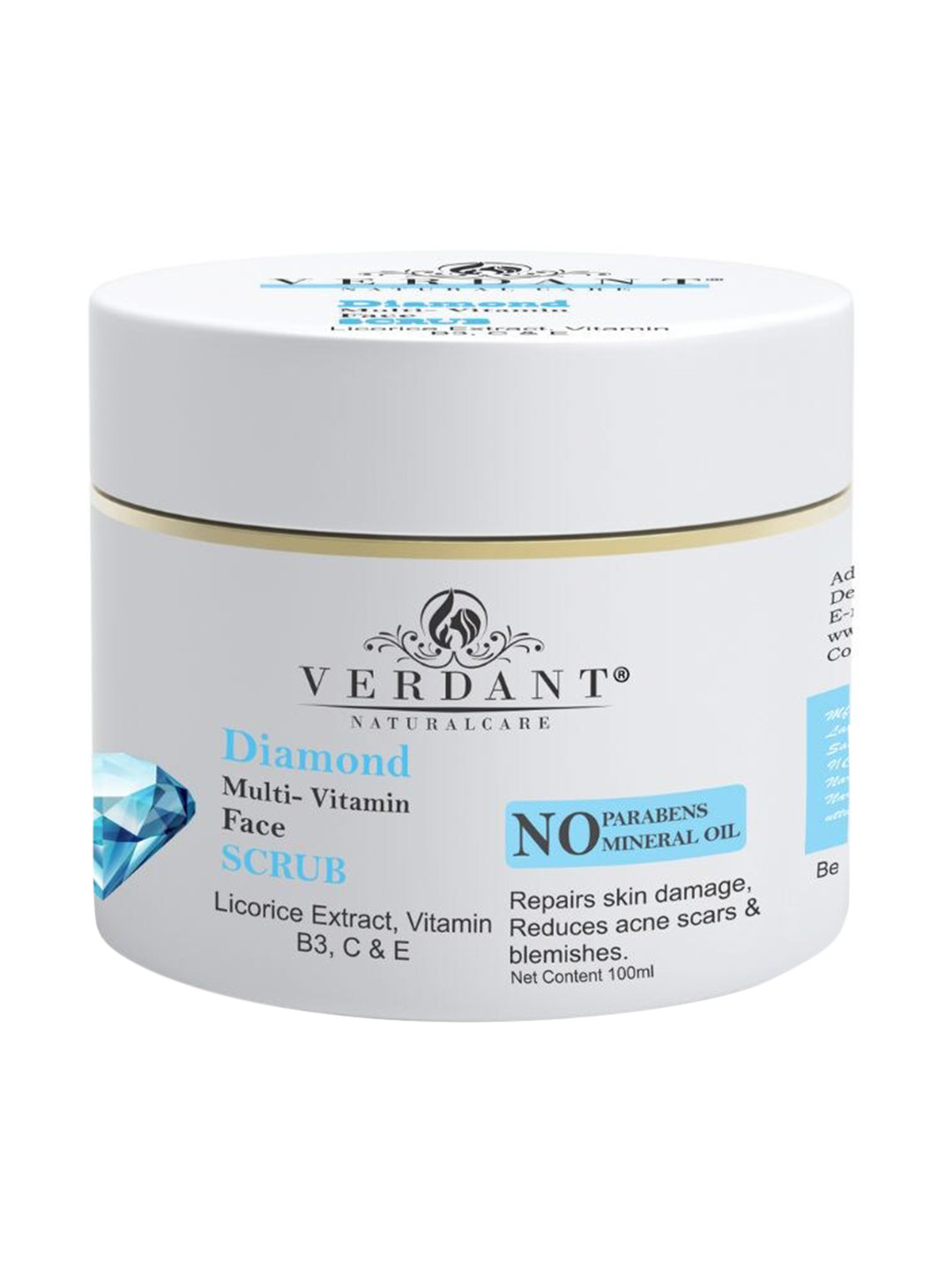 Verdant Natural Care Diamond Multi-Vitamin Face Scrub with Licorice Extract - 100 ml