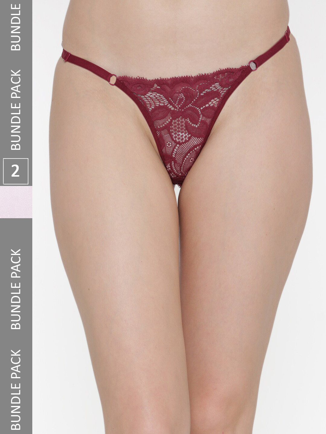 N-Gal Pack Of 2 Self Design Anti-Odour Adjustable Waist Band Thong Briefs