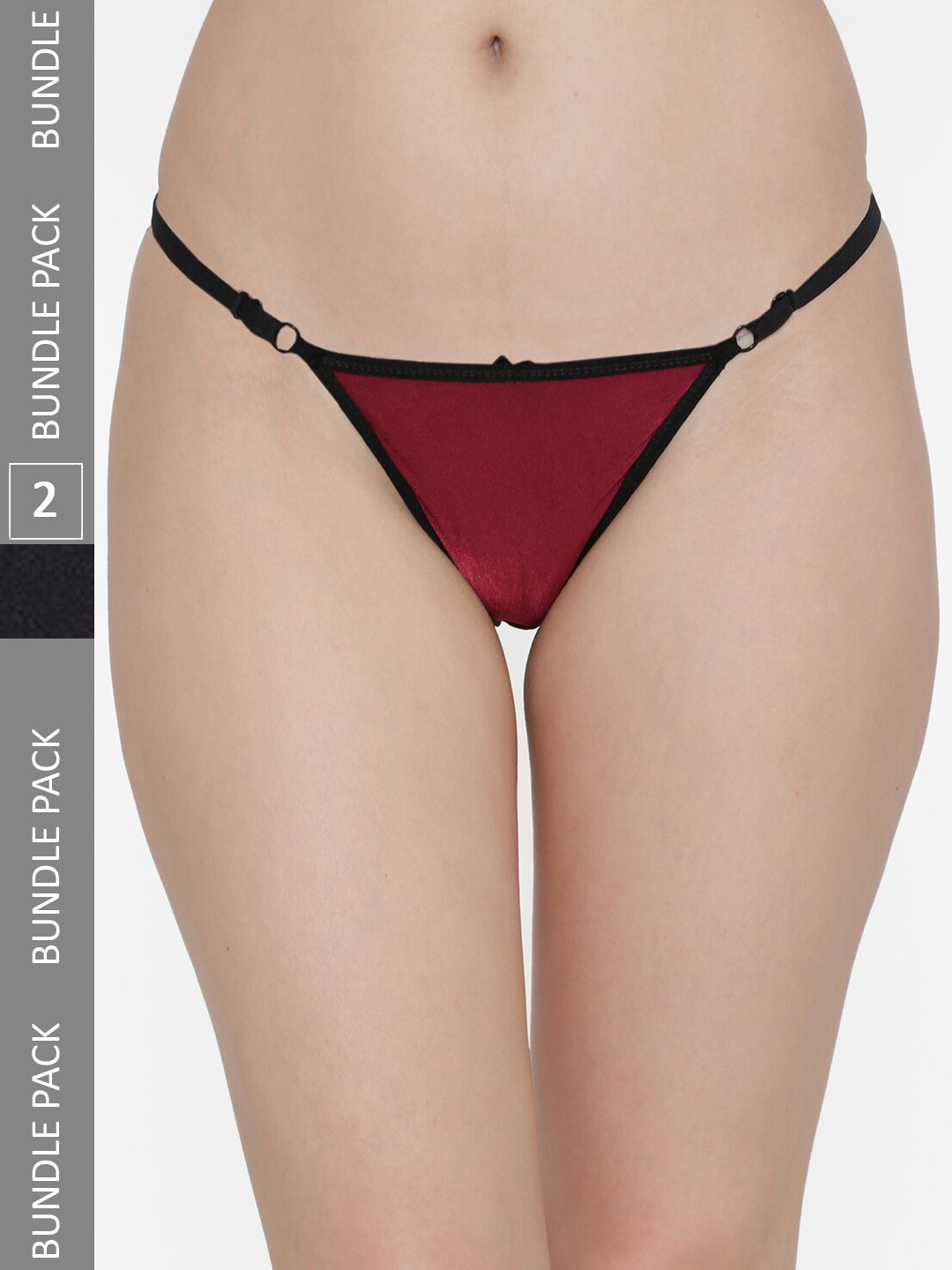 N-Gal Women Pack Of 2  Anti-Odour Adjustable Waist Band Low Rise Thongs