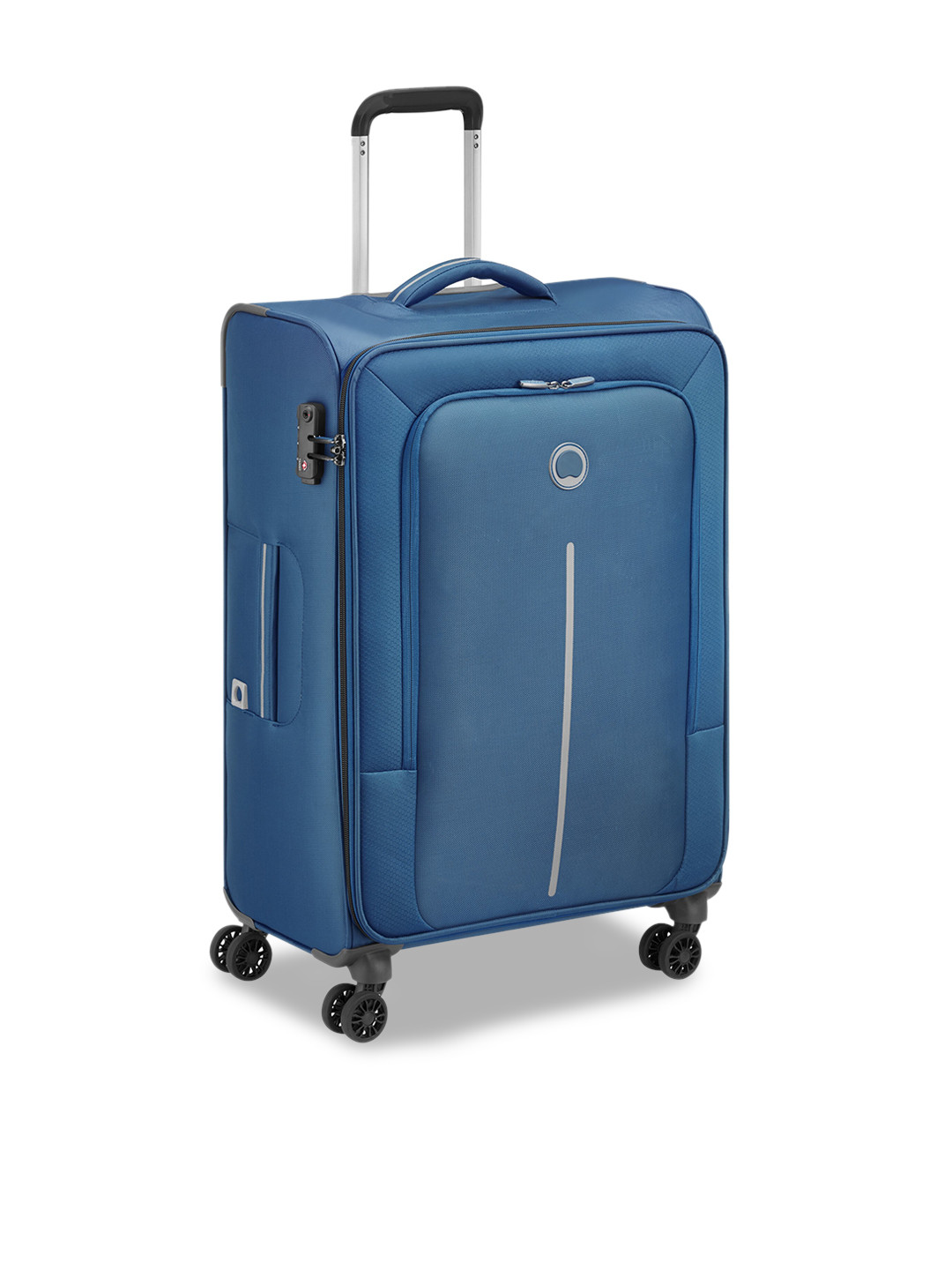 DELSEY PARIS CARACAS Small Cabin Suitcase - Soft-Sided Night Blue Polyester Trolley with TSA Lock