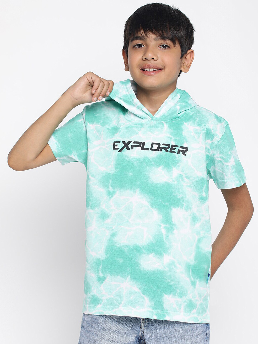 Lil Tomatoes Boys Tie and Dye Hooded Cotton T-shirt