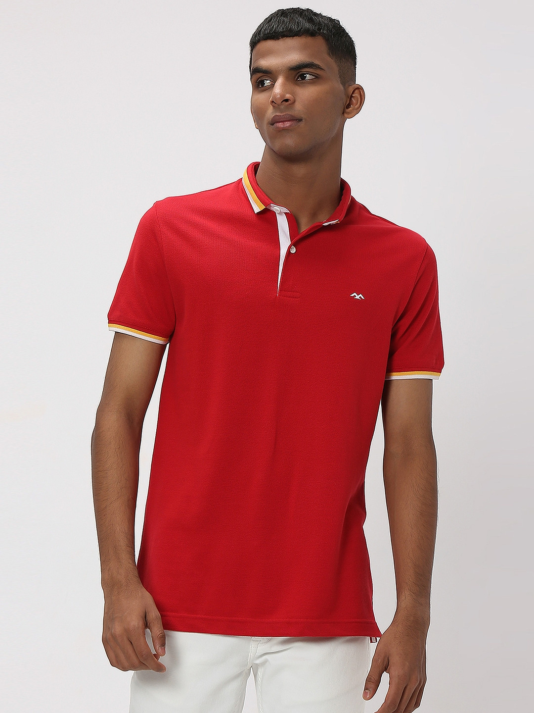 Mufti Pique Polo Collar Pure Cotton Slim Fit T-shrit