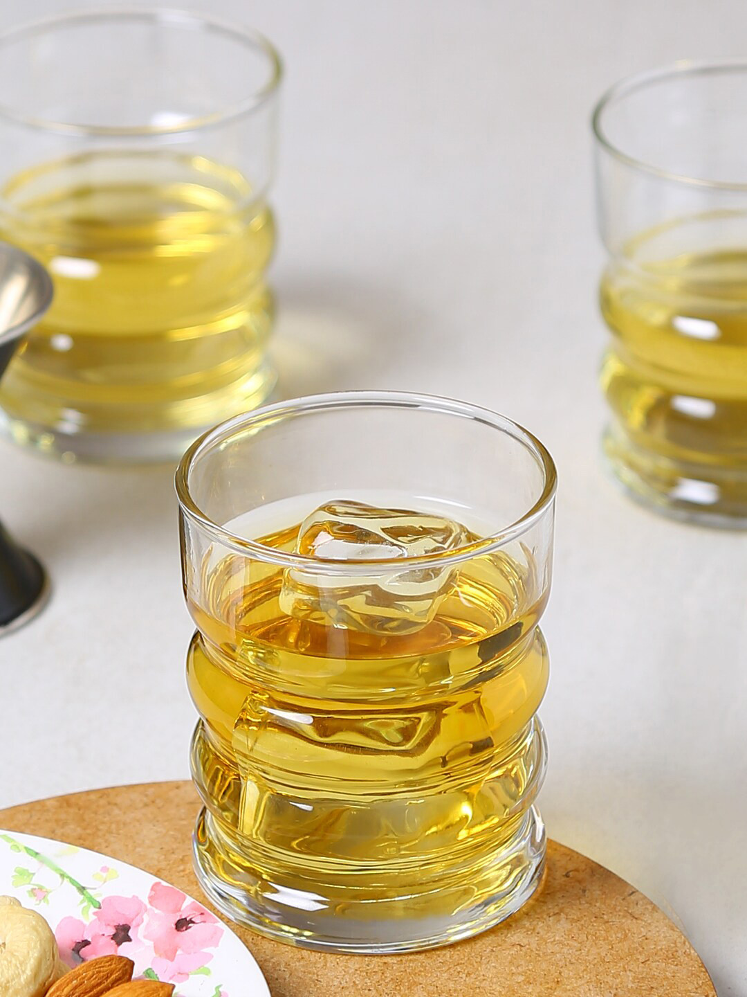 smart serve Twist Transparent 2 Pcs Whiskey Glass 240 ml Each