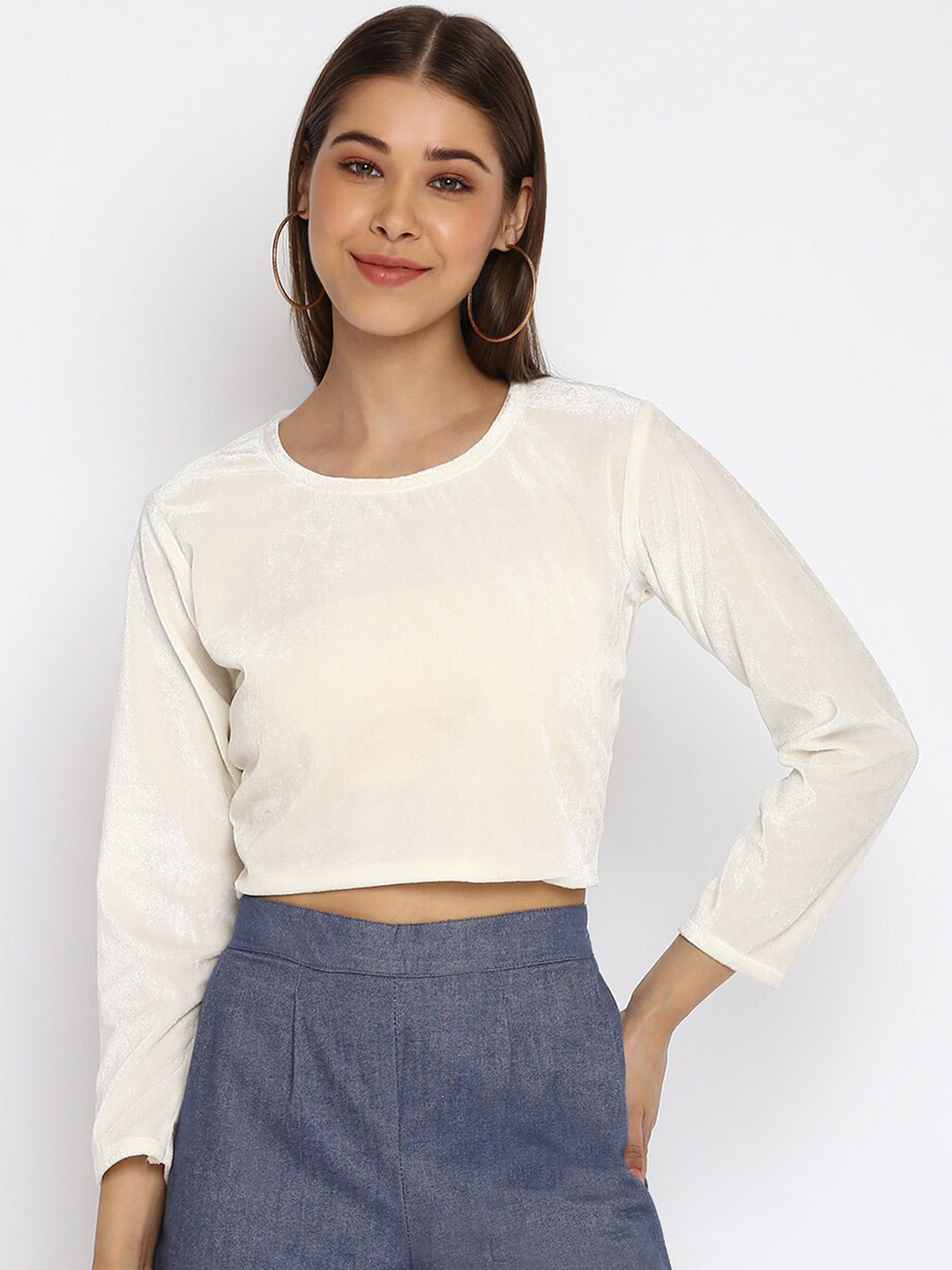 Mayra Velvet Styled Back Crop Top