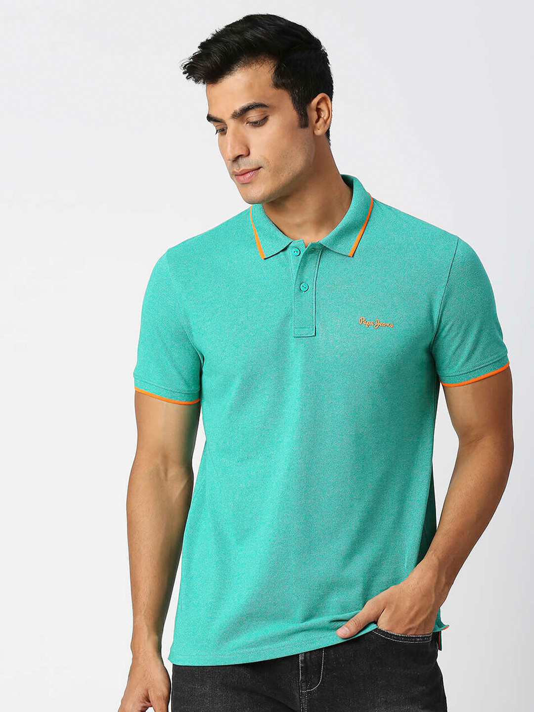 Pepe Jeans Men Short Sleeves Cotton Polo Collar T-shirt