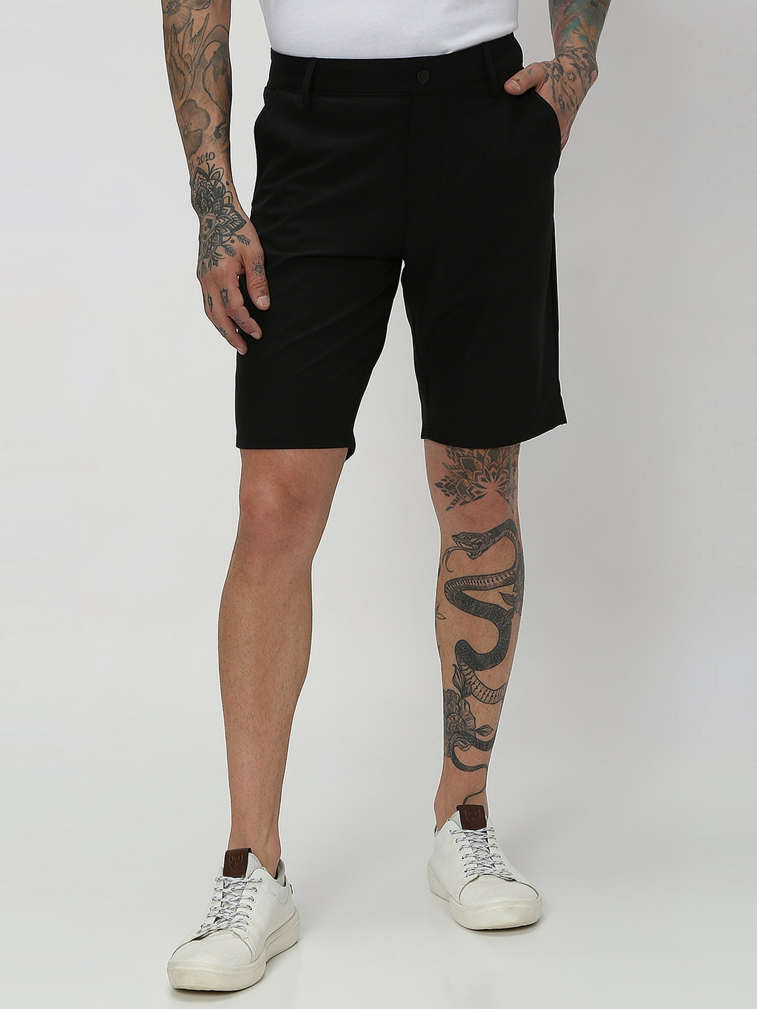 Mufti Men Black Slim Fit Shorts