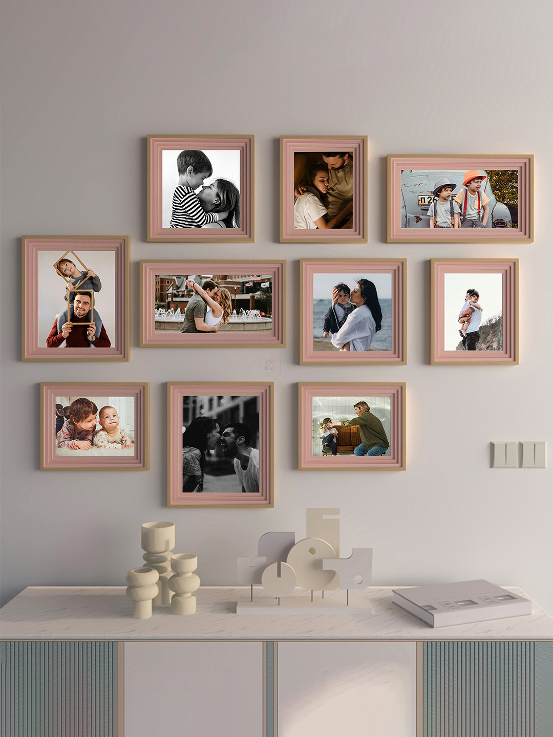 Art Street Allure 10 Pcs Pink Wall Photo Frames