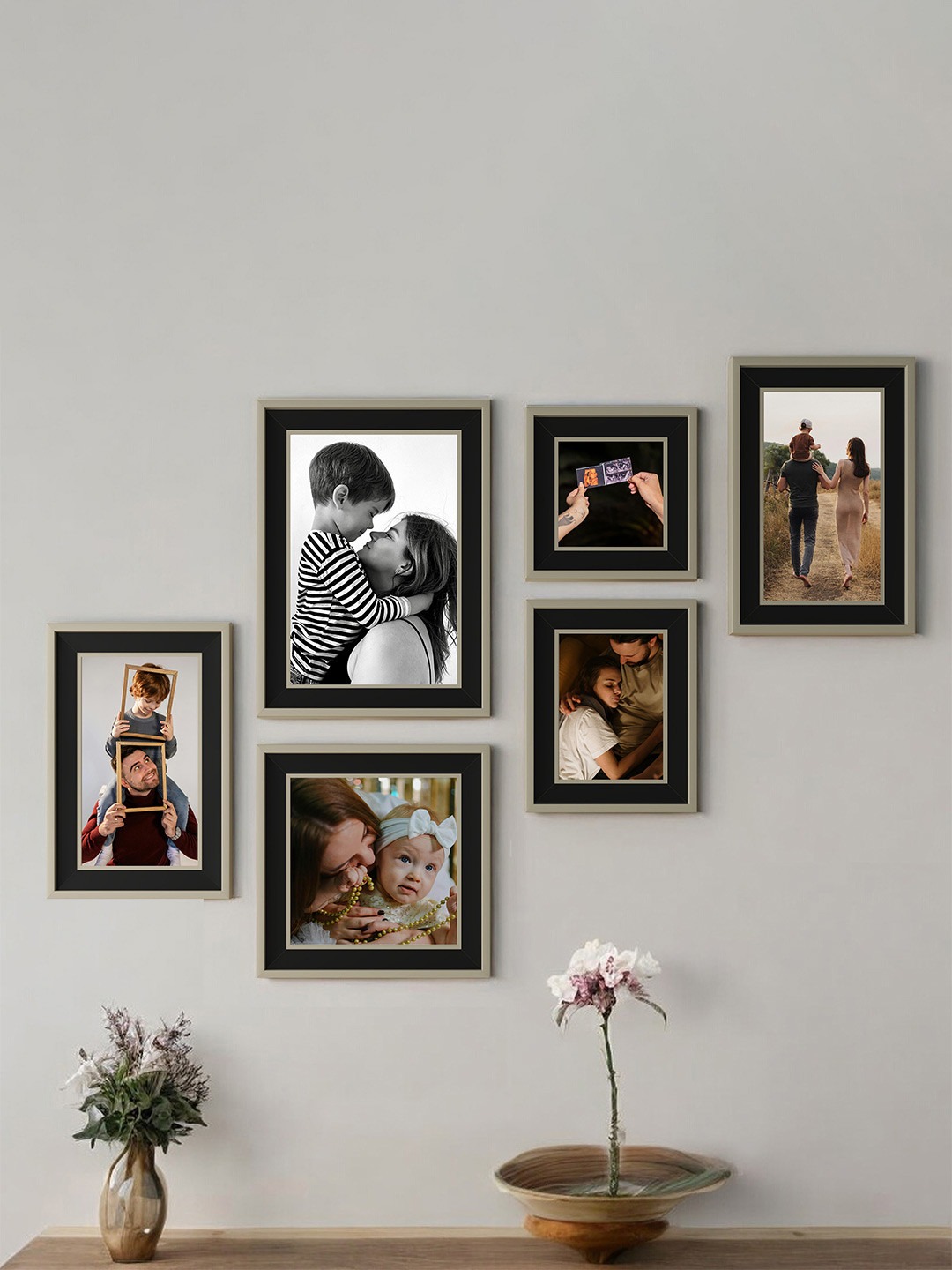 Art Street Set Of 6 Pcs Black Wooden Bait Photo Frames