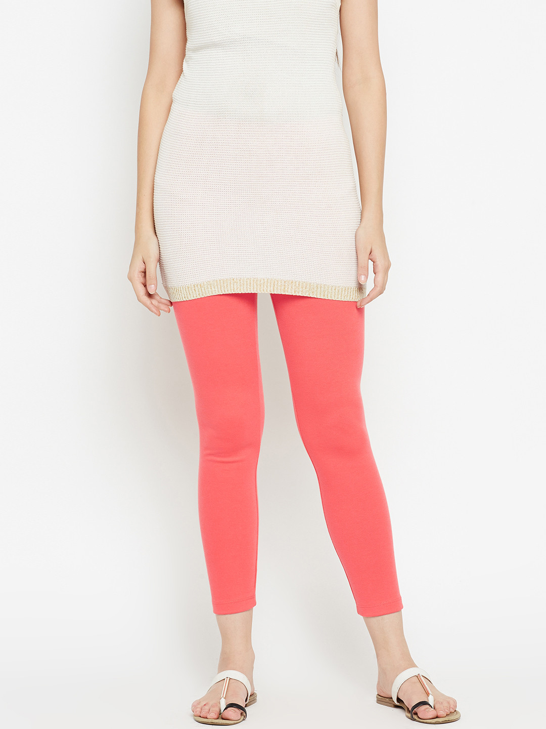 AURELIA Peach-Coloured Ankle-Length Leggings