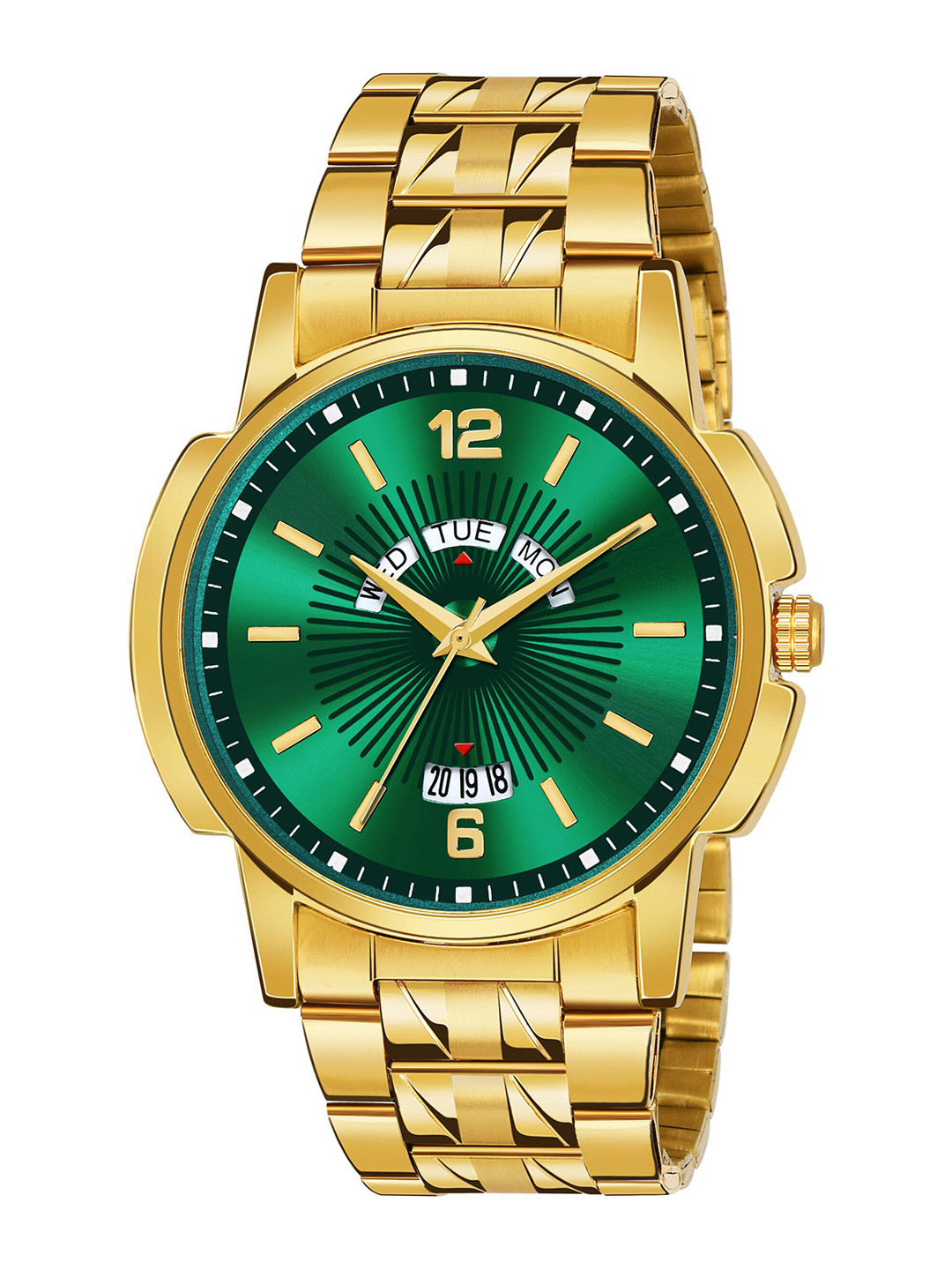 Shocknshop Men Dial & Bracelet Style Straps Analogue Multi Function Watch WCH74Green