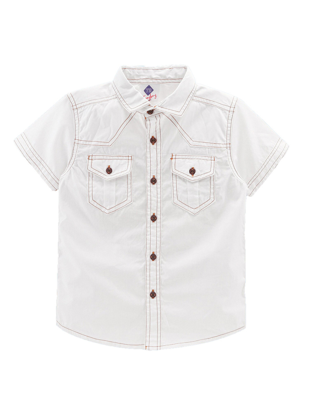 TONYBOY Boys Mandarin Collar Premium Pure Cotton Casual Shirt