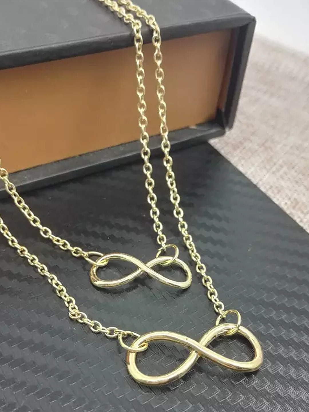 Pinapes Pack Of 2 Gold-Plated 2 Layered Necklace