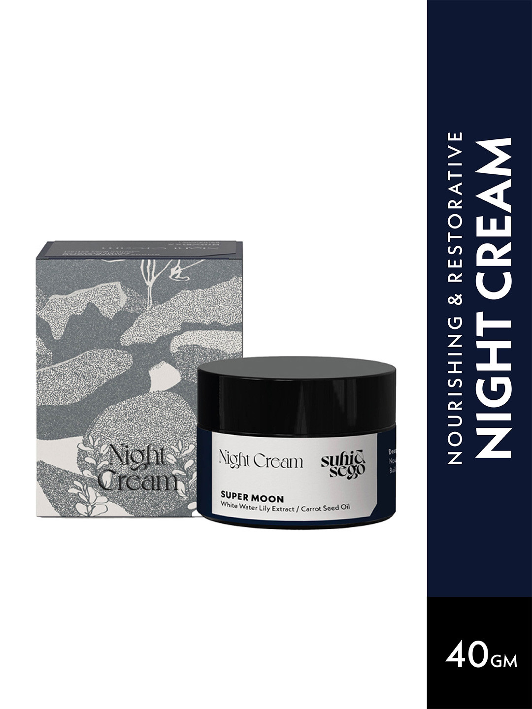 Suhi & Sego Super Moon Night Cream with White Water Lily Extract & Carrot Seed Oil - 40g