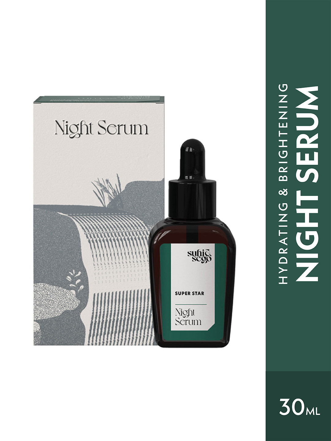 Suhi & Sego Super Star Night Serum with Hyaluronic Acid & Rosa Damascena Extract- 30 ml