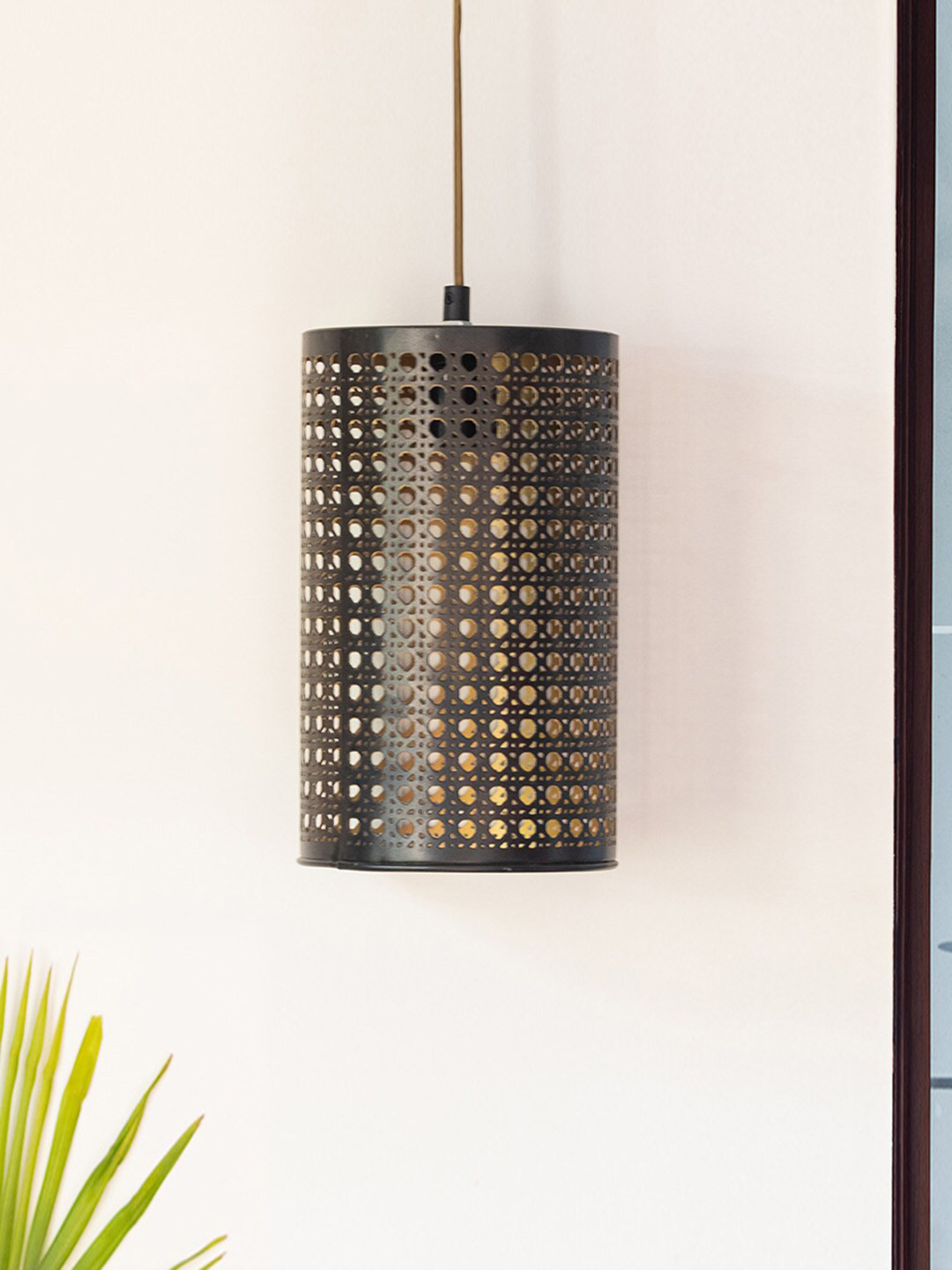 ExclusiveLane Ebony Elegance Brown Textured Hanging Pendant Lamp
