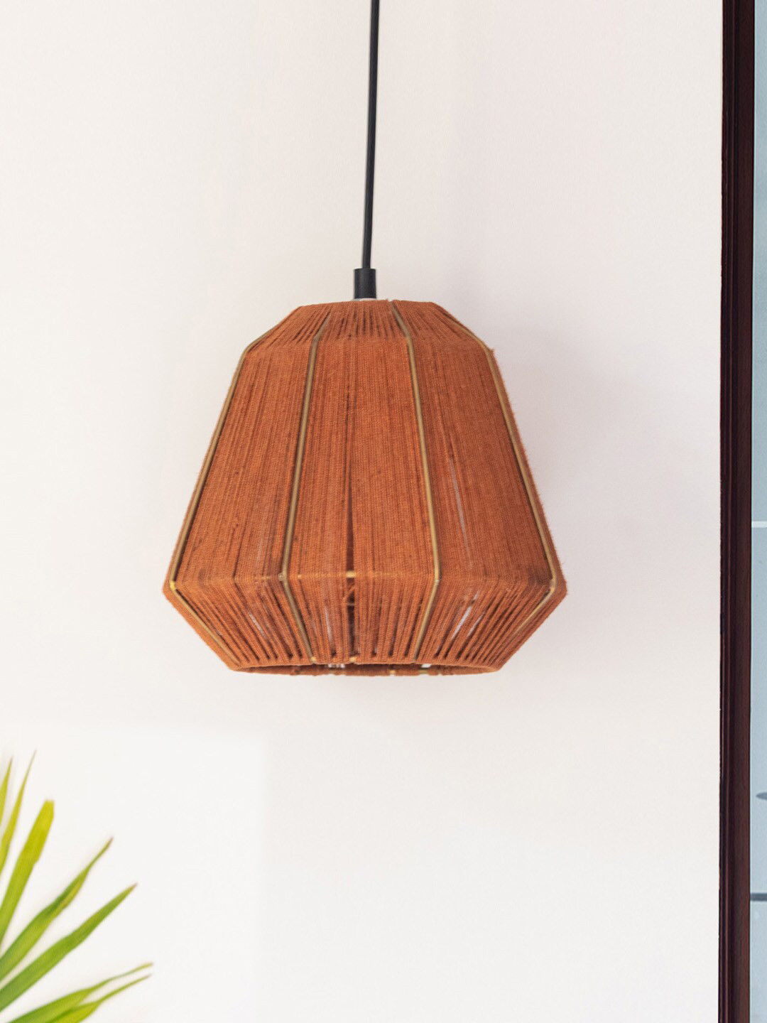 ExclusiveLane Orange-Coloured Pyramidal Hanging Pendant Lamp