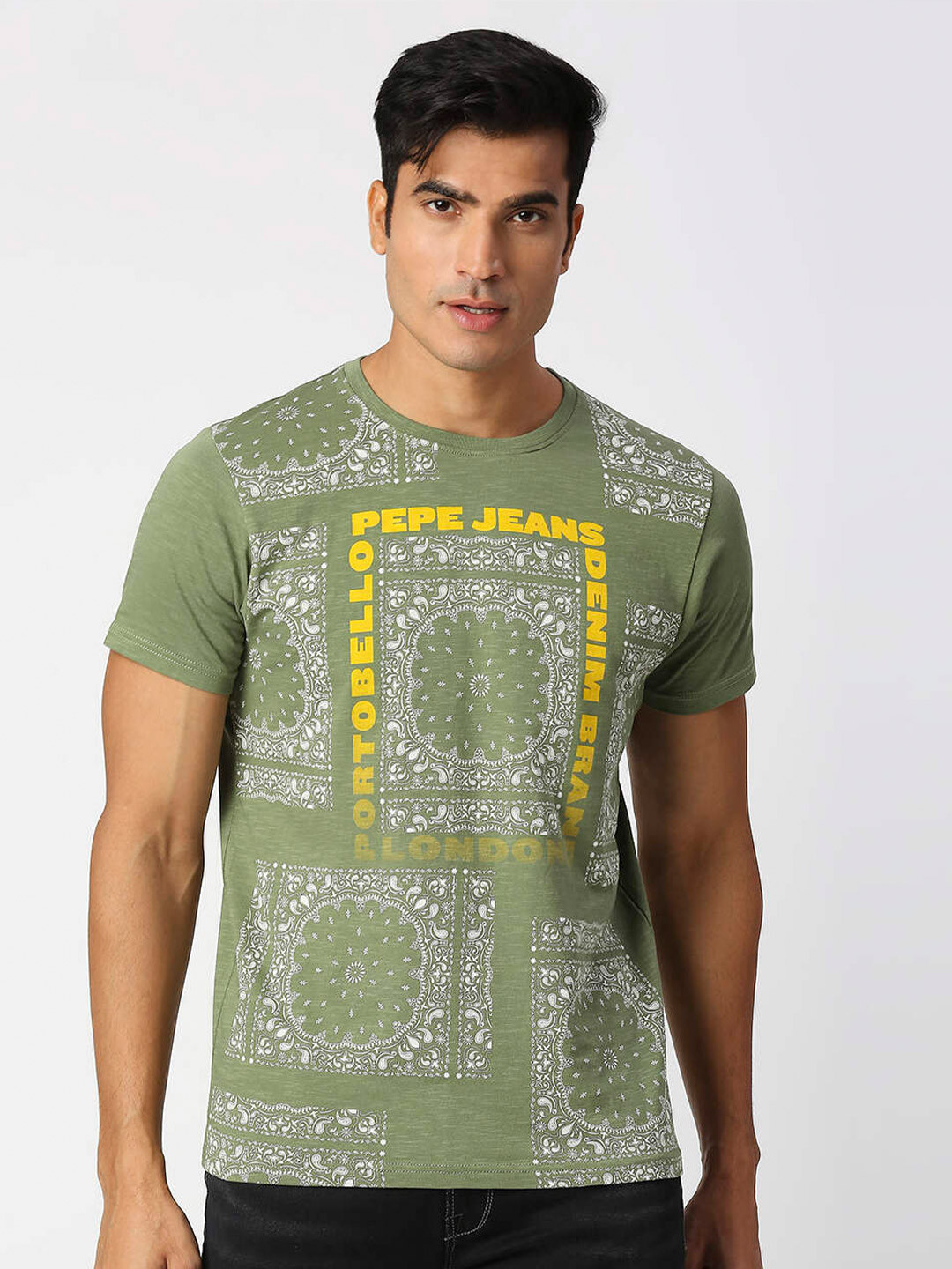 Pepe Jeans Ethnic Motifs Printed Pure Cotton Slim Fit T-shirt