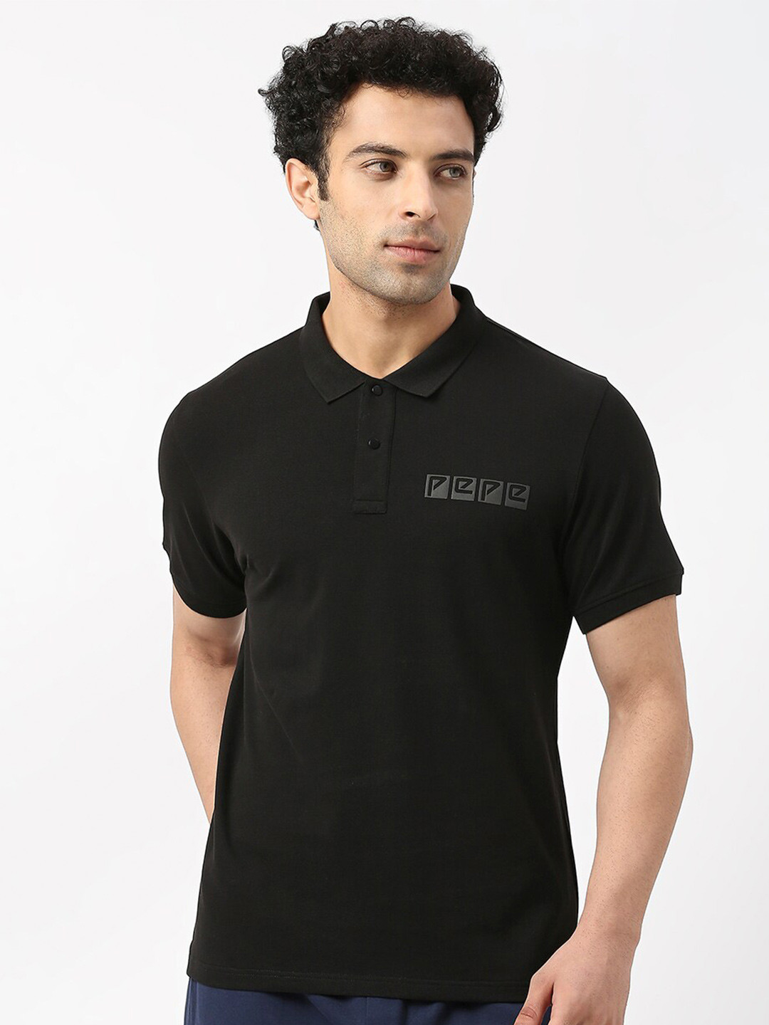 Pepe Jeans Brand Logo Printed Polo Collar Pure Cotton T-shirt