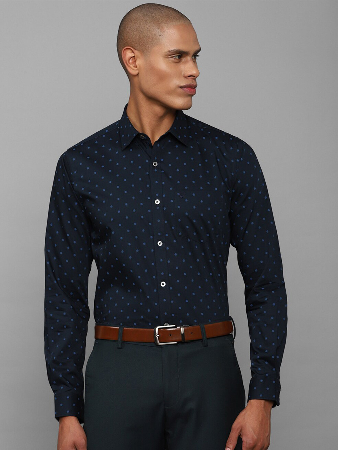 Allen Solly Micro Ditsy Printed Slim Fit Formal Pure Cotton Shirt