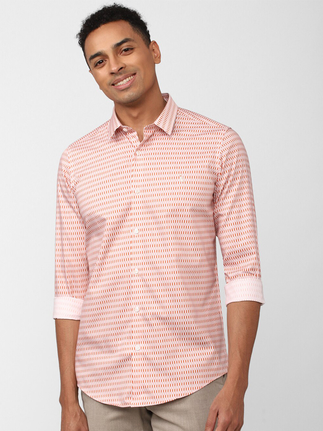 SIMON CARTER LONDON Slim Fit Horizontal Stripes Printed Pure Cotton Casual Shirt