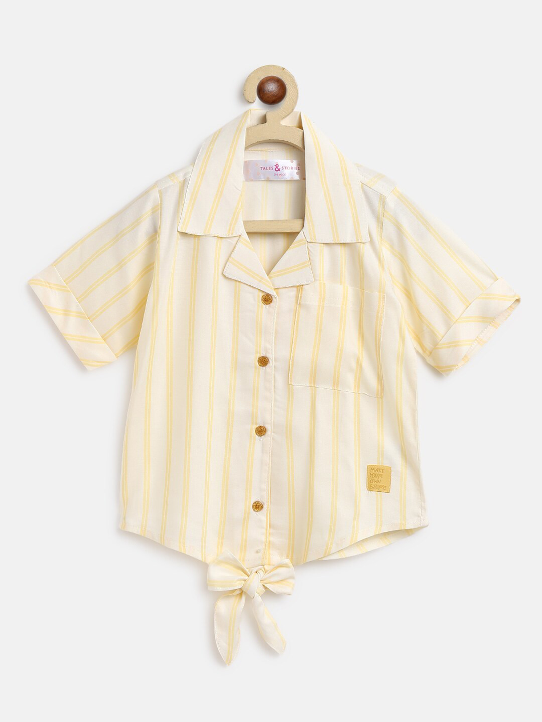 TALES & STORIES Girls Striped Shirt Style Top