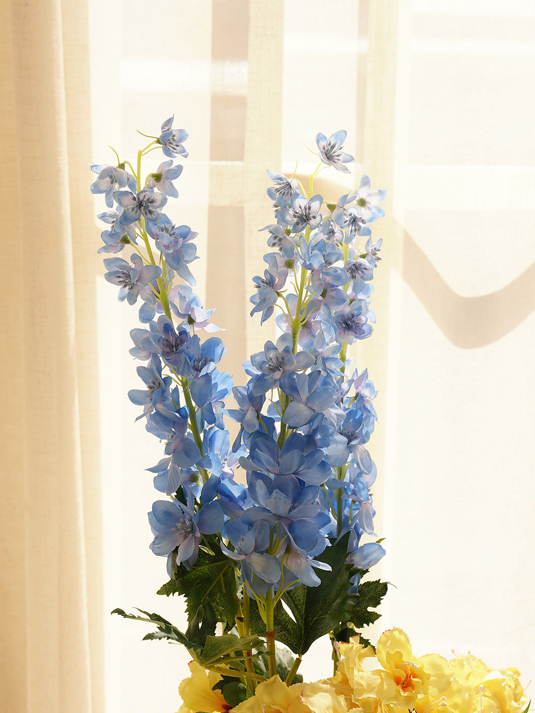 Pure Home and Living Blue & Green Faux Delphinium Spray Artificial Flower