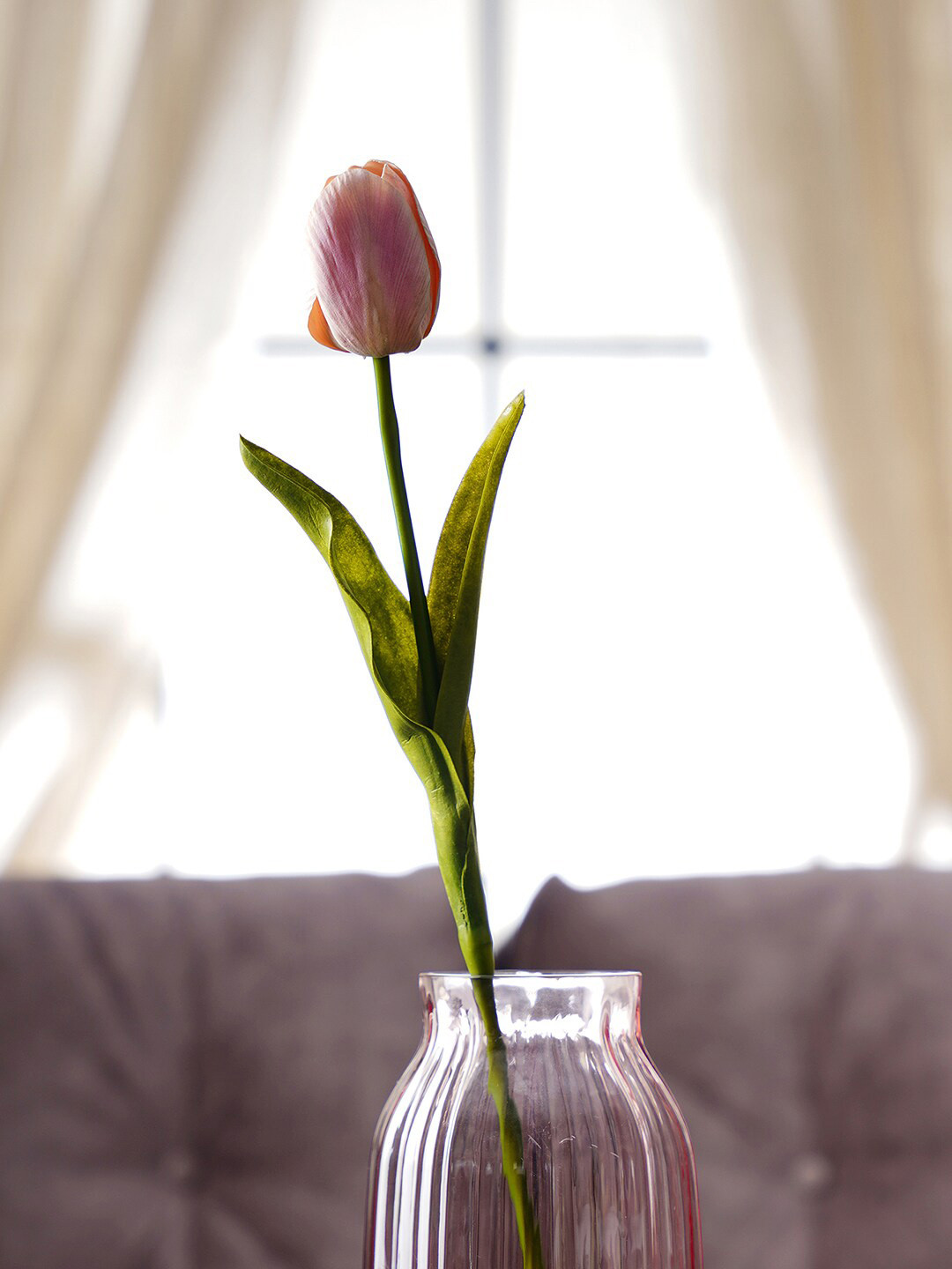 Pure Home and Living Pink Artificial Tulip Spray