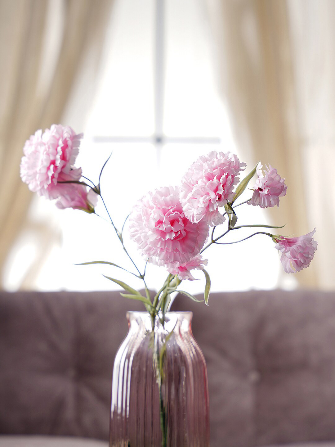 Pure Home and Living Pink Carnation Artificial Flower Stem