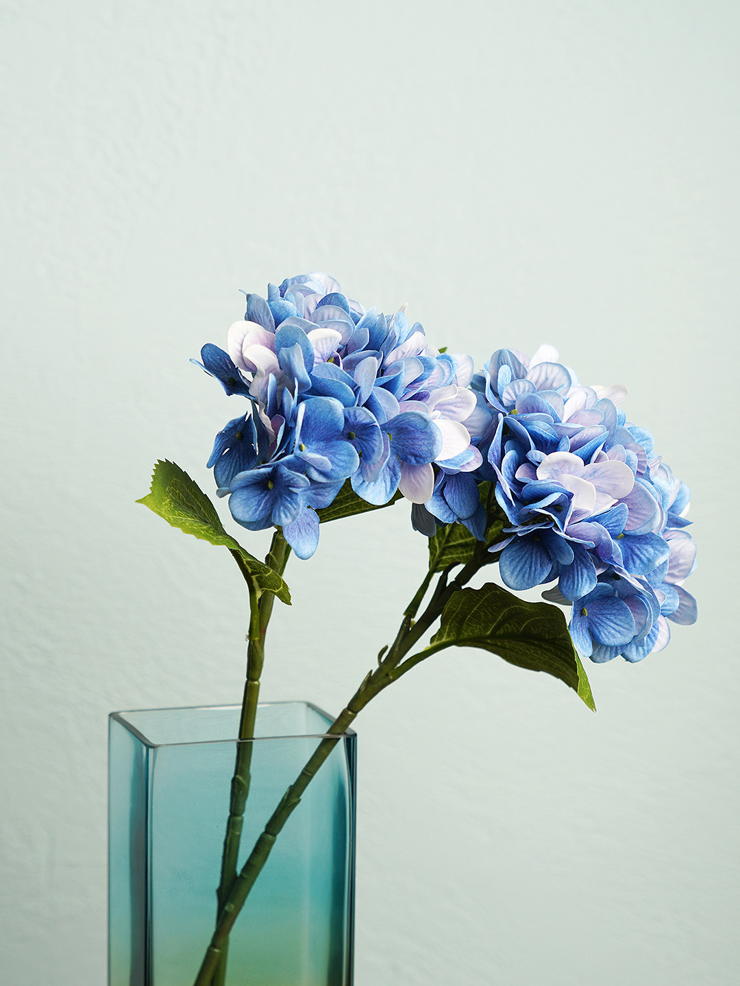 Pure Home and Living Blue Faux Hydrangea Flower Without Pot