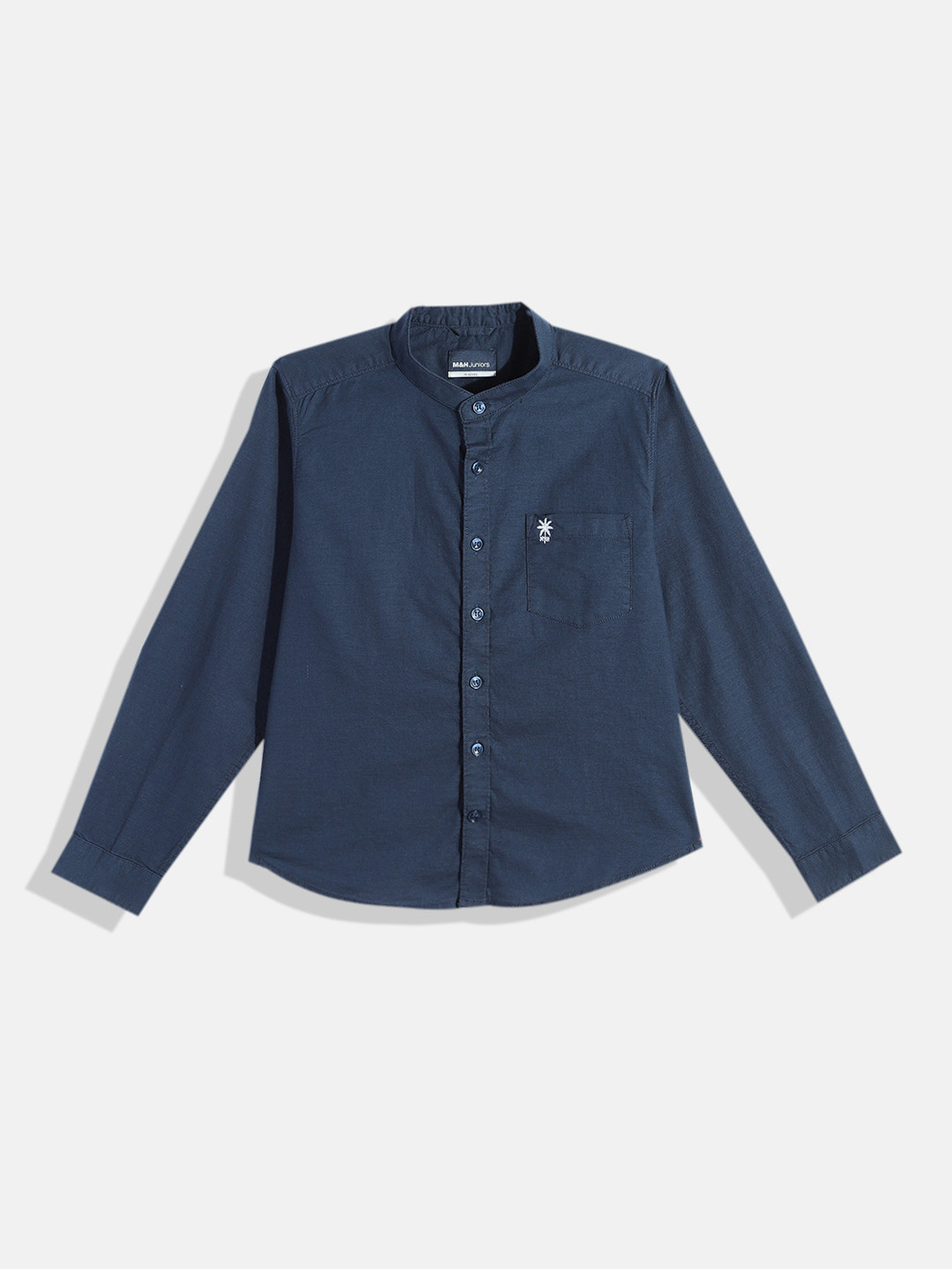 M&H Juniors Boys Solid Opaque Casual Pure Cotton Shirt With Chest Pocket