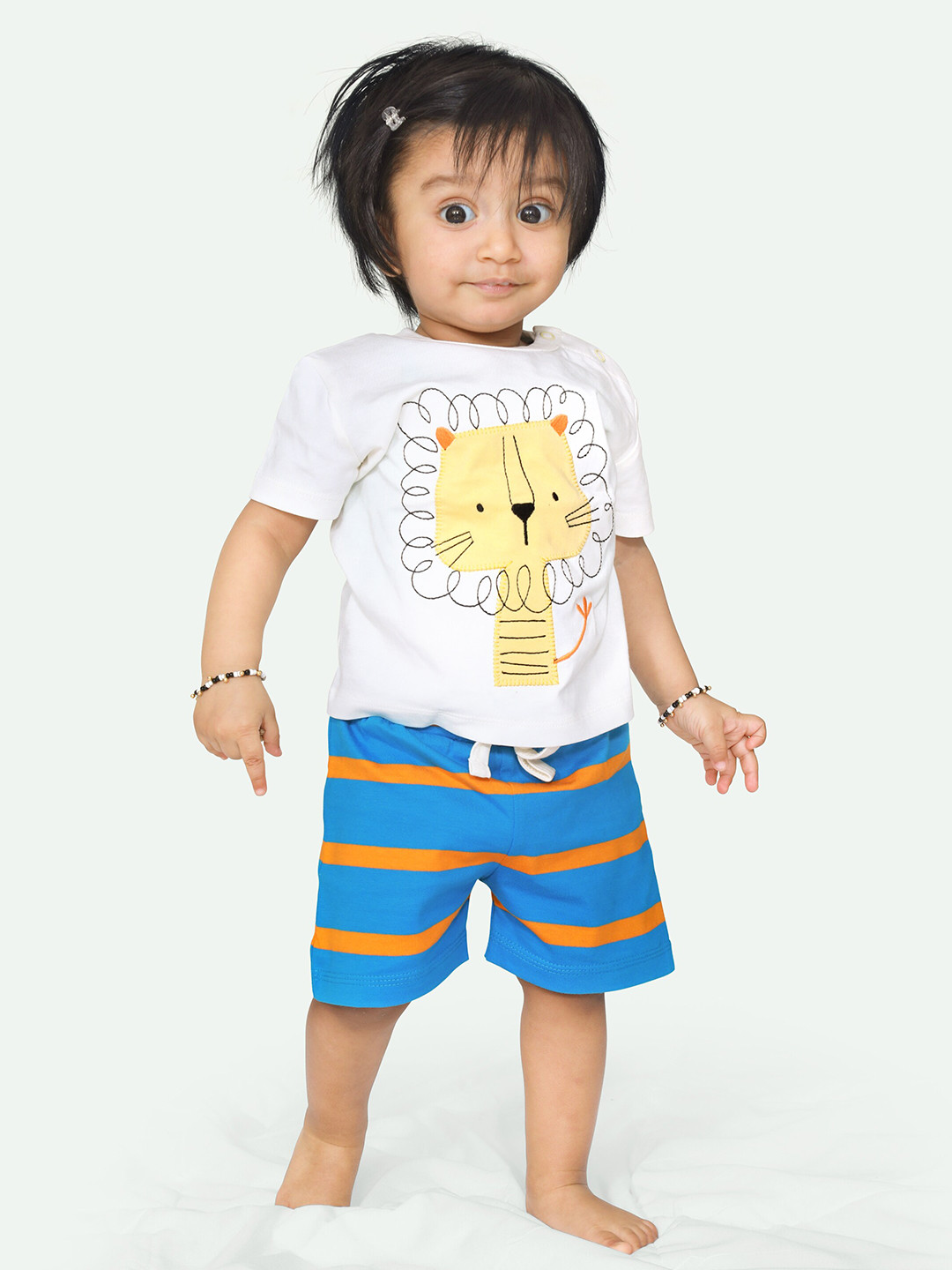 ariel Infants Girls Printed Pure Cotton T-shirt with Shorts