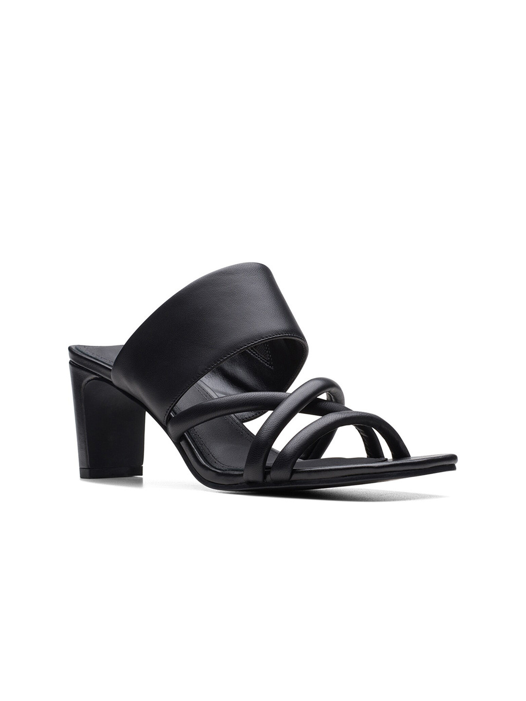 Clarks Leather Work Square Toe Block Heels