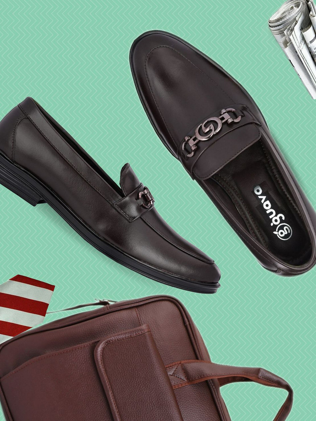 Guava Men Buckled Genuine Leather Formal Loafers