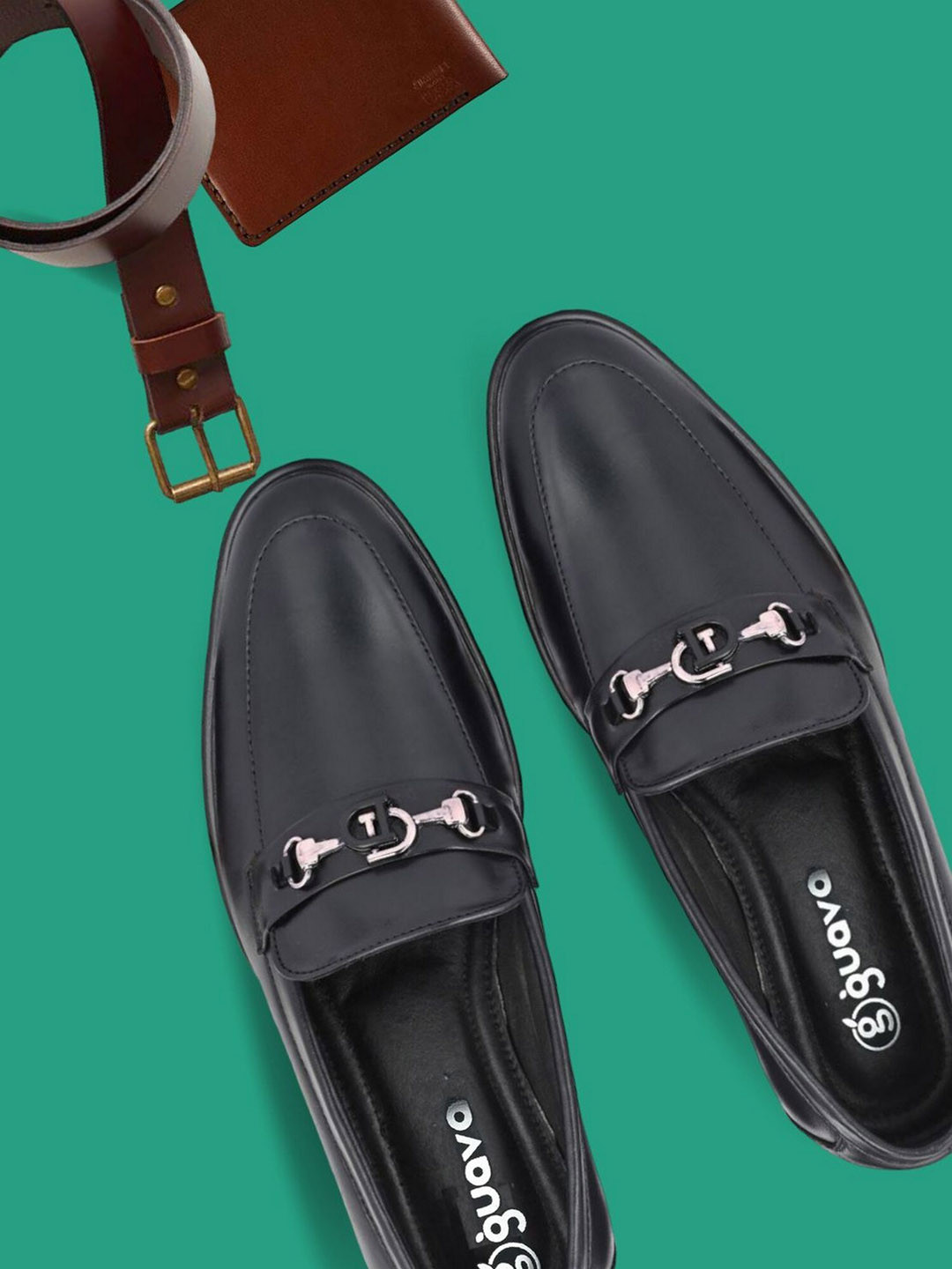 Guava Men Buckled Genuine Leather Formal Loafers