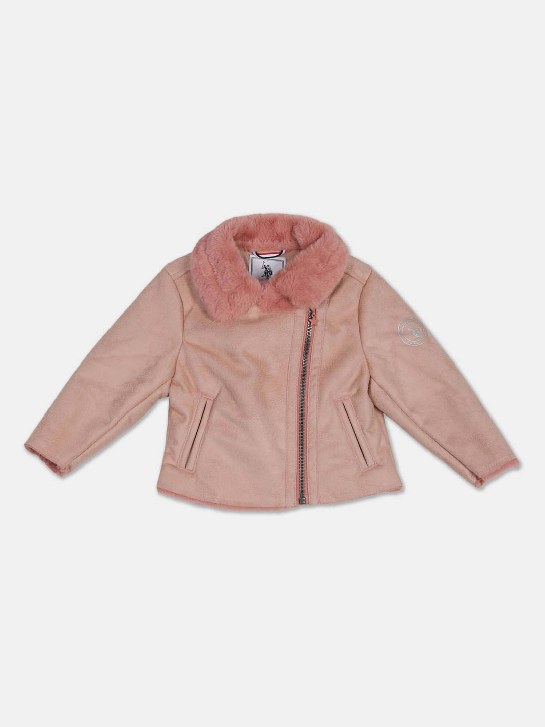 U.S. Polo Assn. Kids Girls Faux Fur Trim Parka Jacket